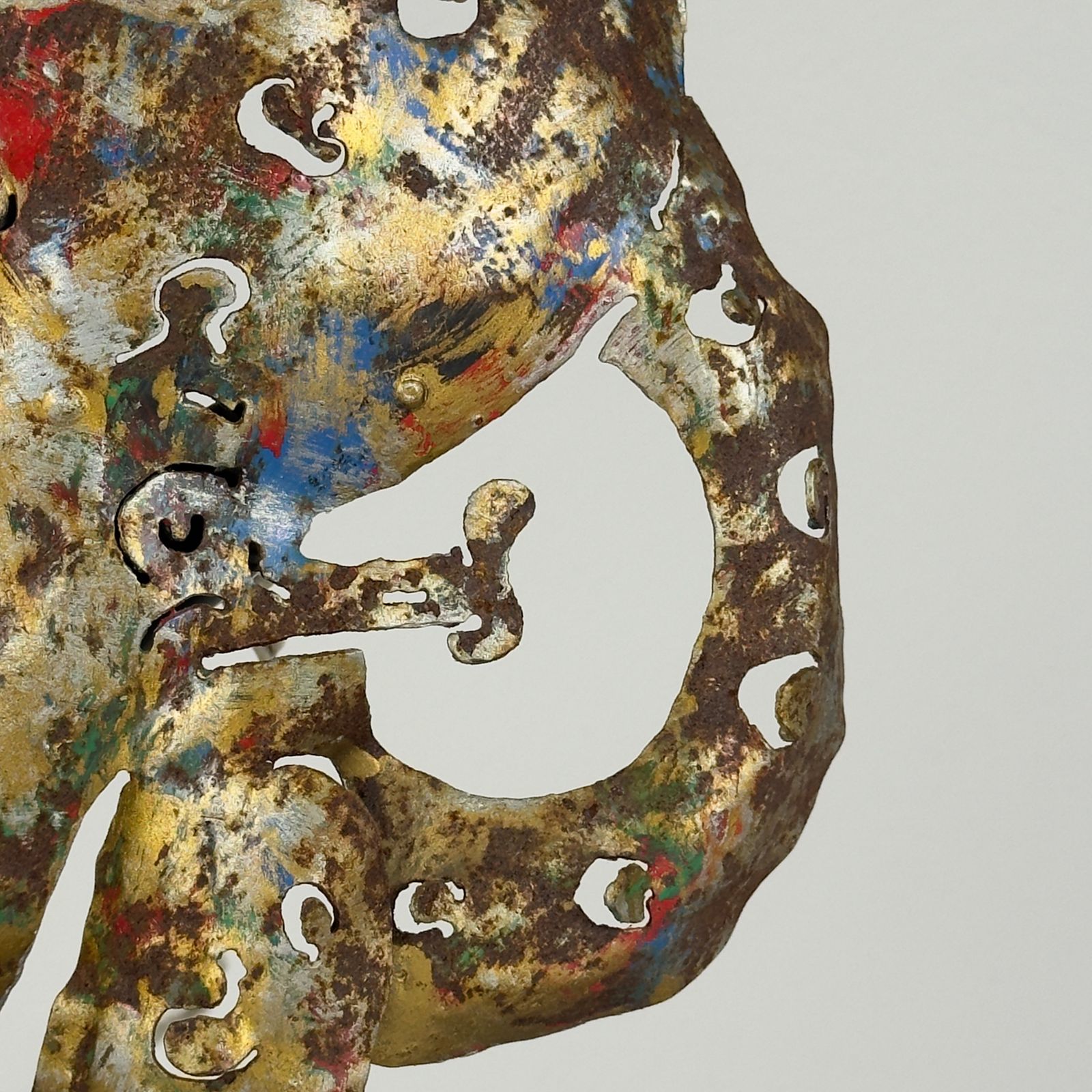 photo buy Original Metal Brutalist Wall Lamp Octopus By Salvino Marsura, Italy 1980s