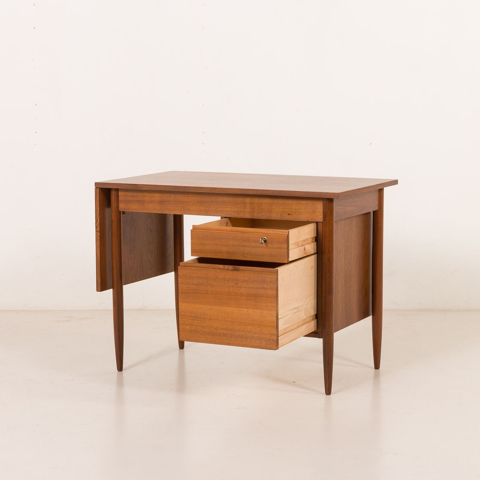 Scandinavian Mid Century Teak Desk With Extension By Austvoll Møbelfabrikk, Norway 1960s photo Furniture