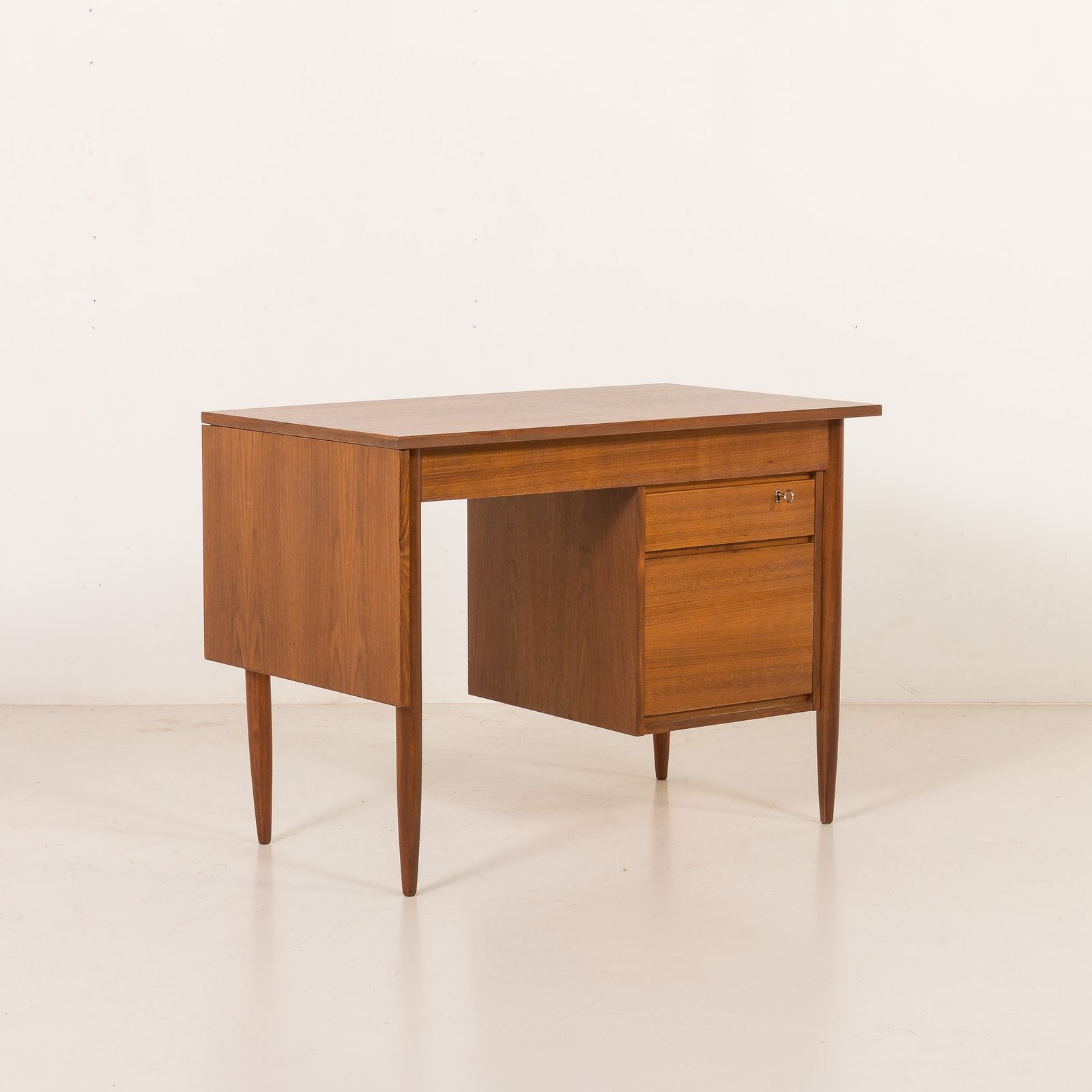 photo furniture Scandinavian Mid Century Teak Desk With Extension By Austvoll Møbelfabrikk, Norway 1960s