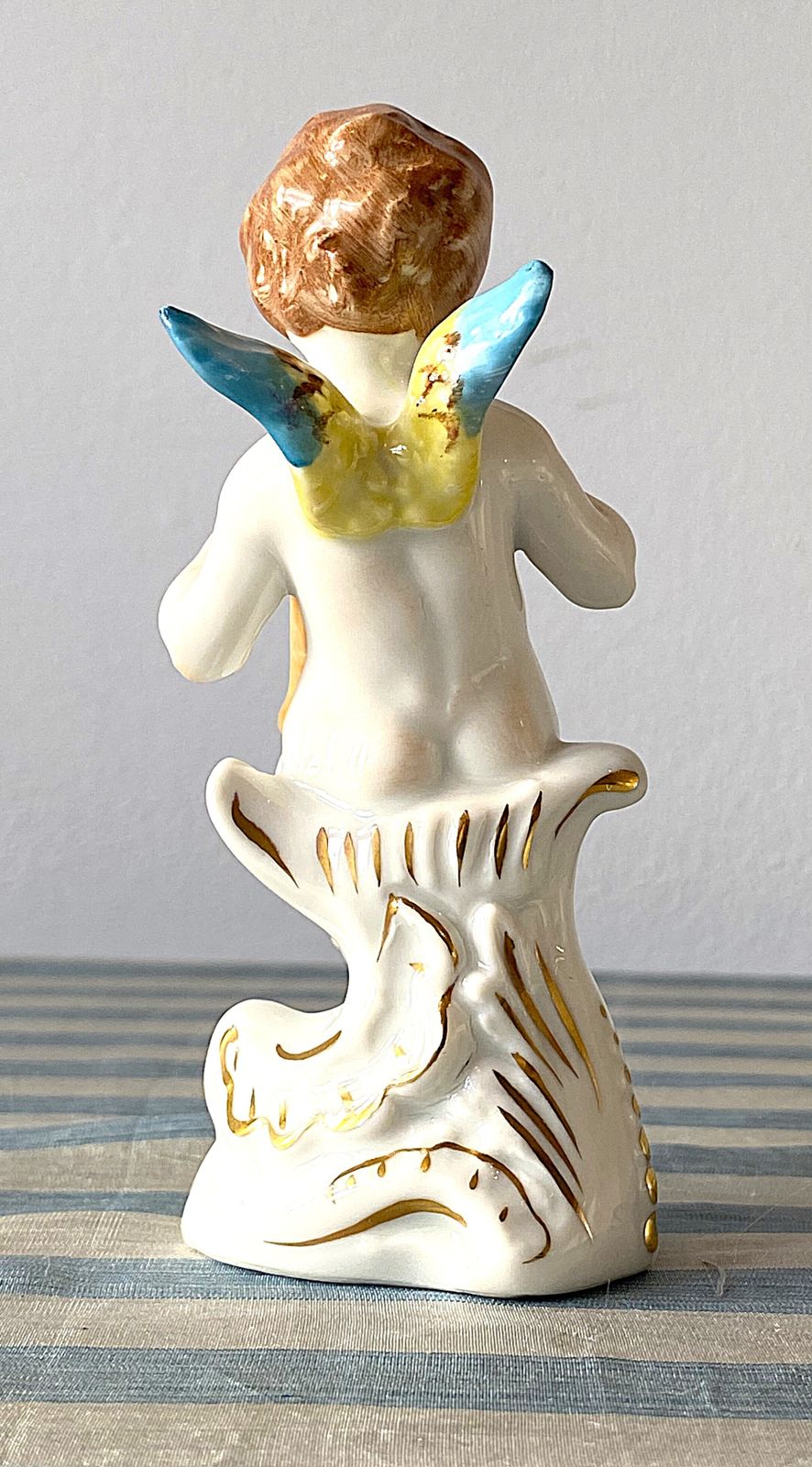 Four Beautiful Capodimonte Porcelain Cherubs Putti Playing Musical Instruments photo furniture