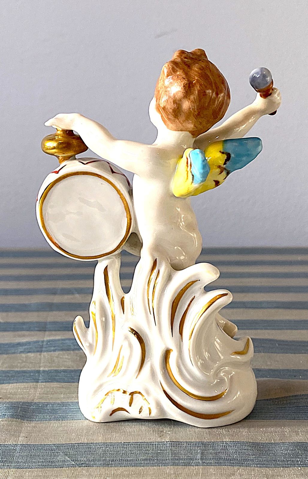 photo for sale Four Beautiful Capodimonte Porcelain Cherubs Putti Playing Musical Instruments