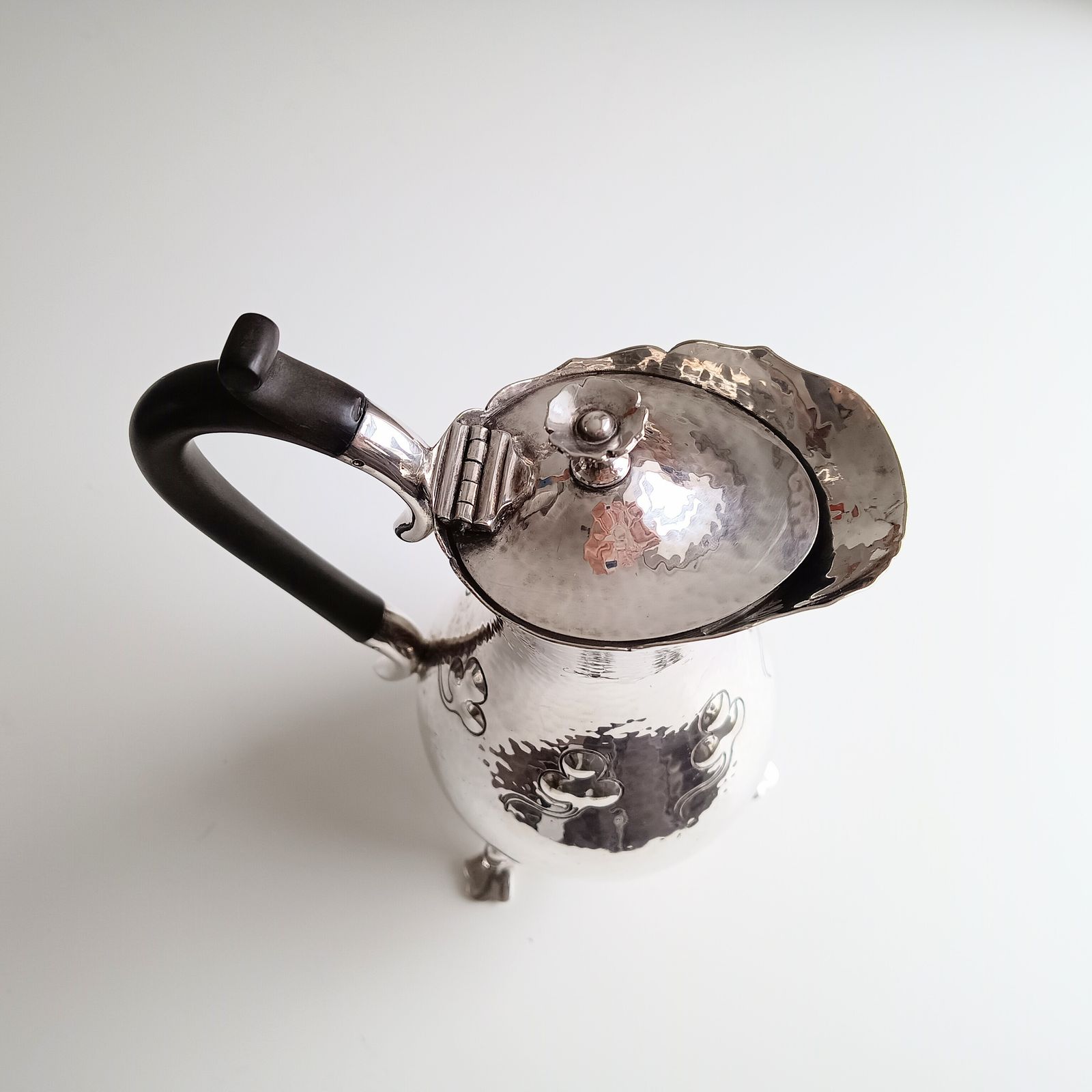 Liberty Style Arts & Crafts Mappin Webb  Princes Plate Hammered Cessationist Coffee Pot photo vinterior