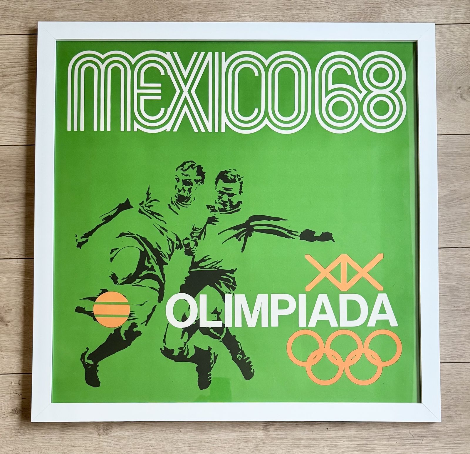 Rare Original Vintage Mexico 1968 Olympic Poster 60cms Olympiada Football Soccer