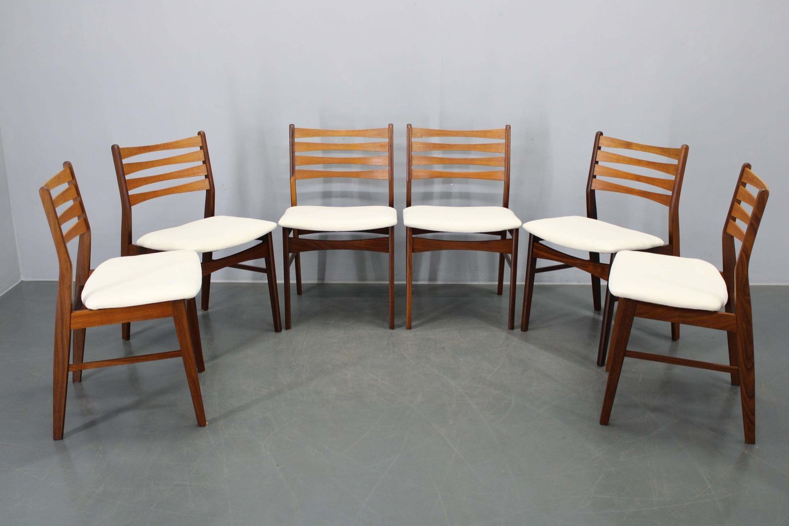 Set Of Six Danish Mid Century Teak Dining Chairs, Denmark, 1960s photo for sale