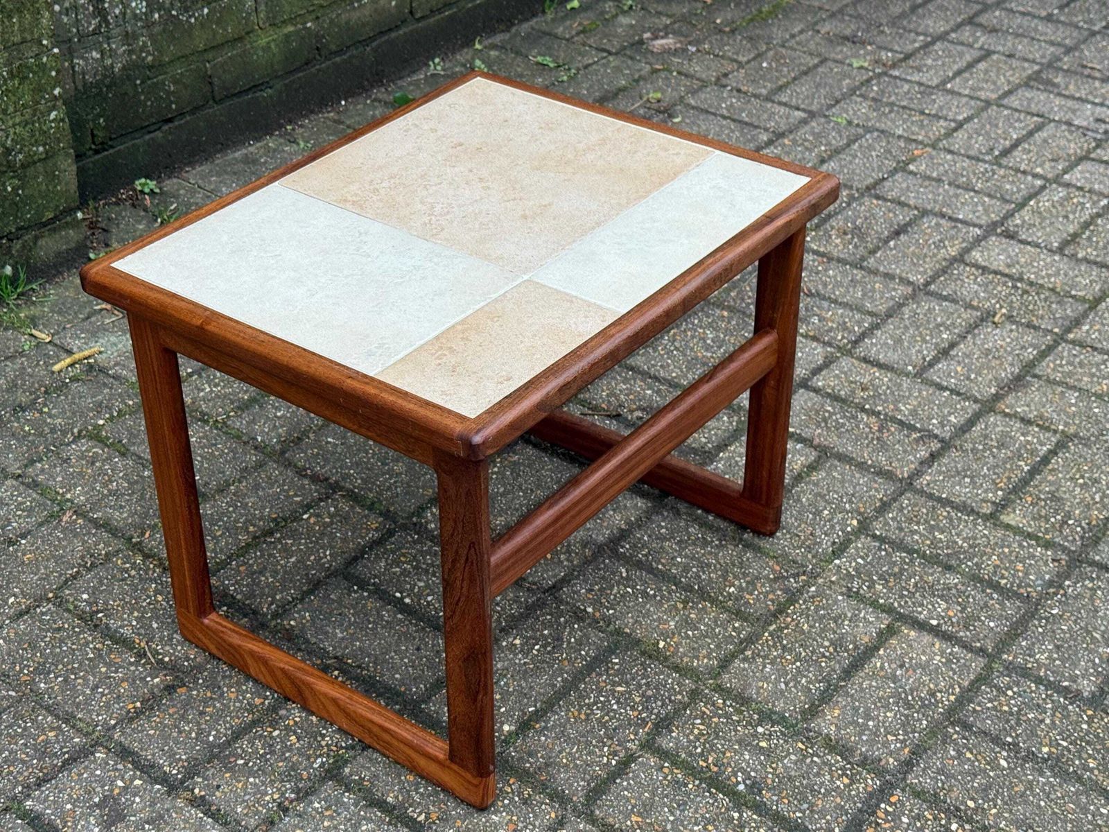 Mid Century Teak Tile Top, G Plan Style Side Table, Scandinavian Style Vintage Occasional Table photo buy