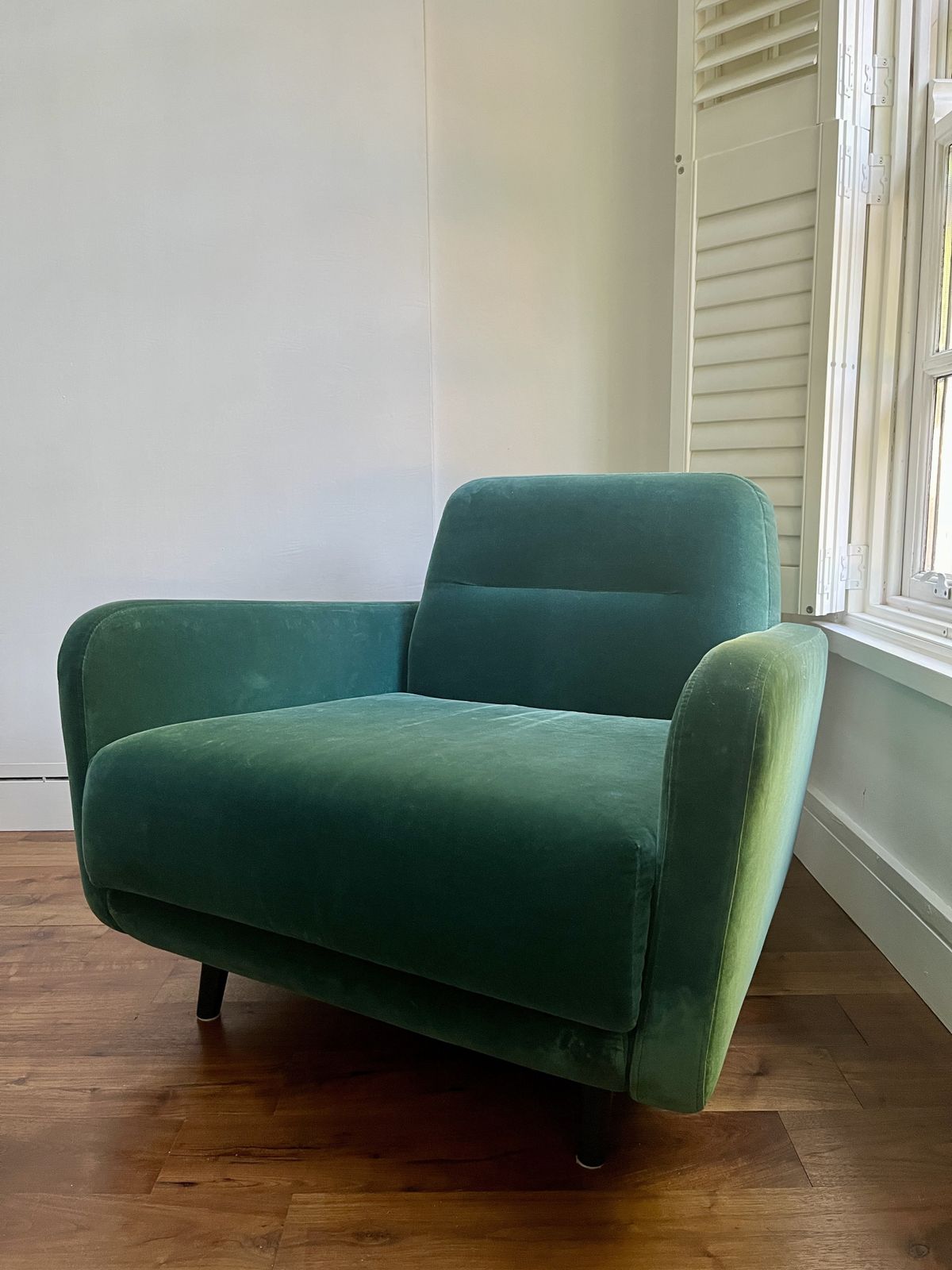 Habitat Abel Emerald Green Velvet Armchair photo buy