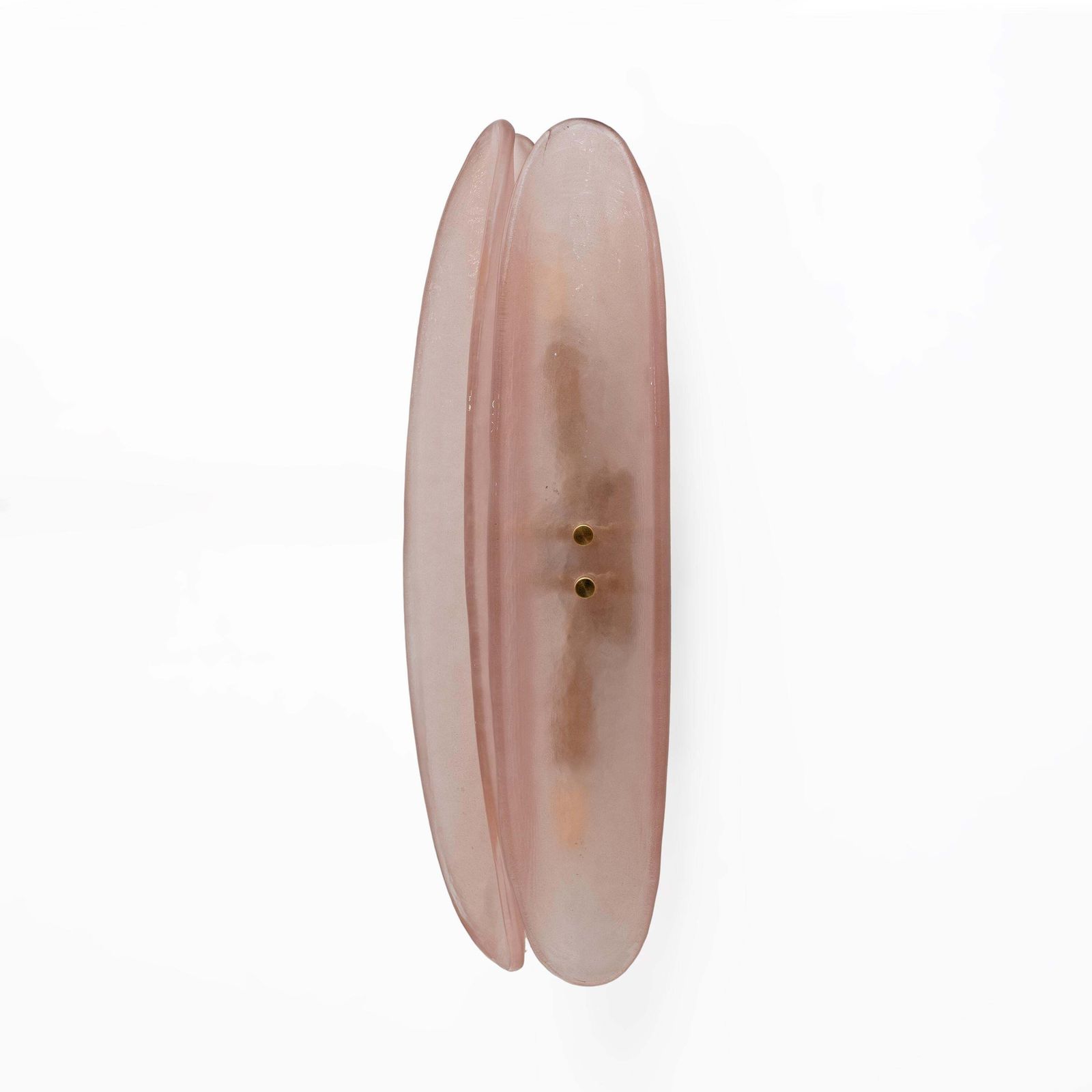 Pair Of Fontana Arte Style Mid Century Modern Pink Murano Glass Sconces photo for sale