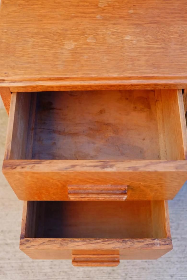 photo for sale Compact English Arts & Crafts 1920s Oak Dressing Table / Vanity