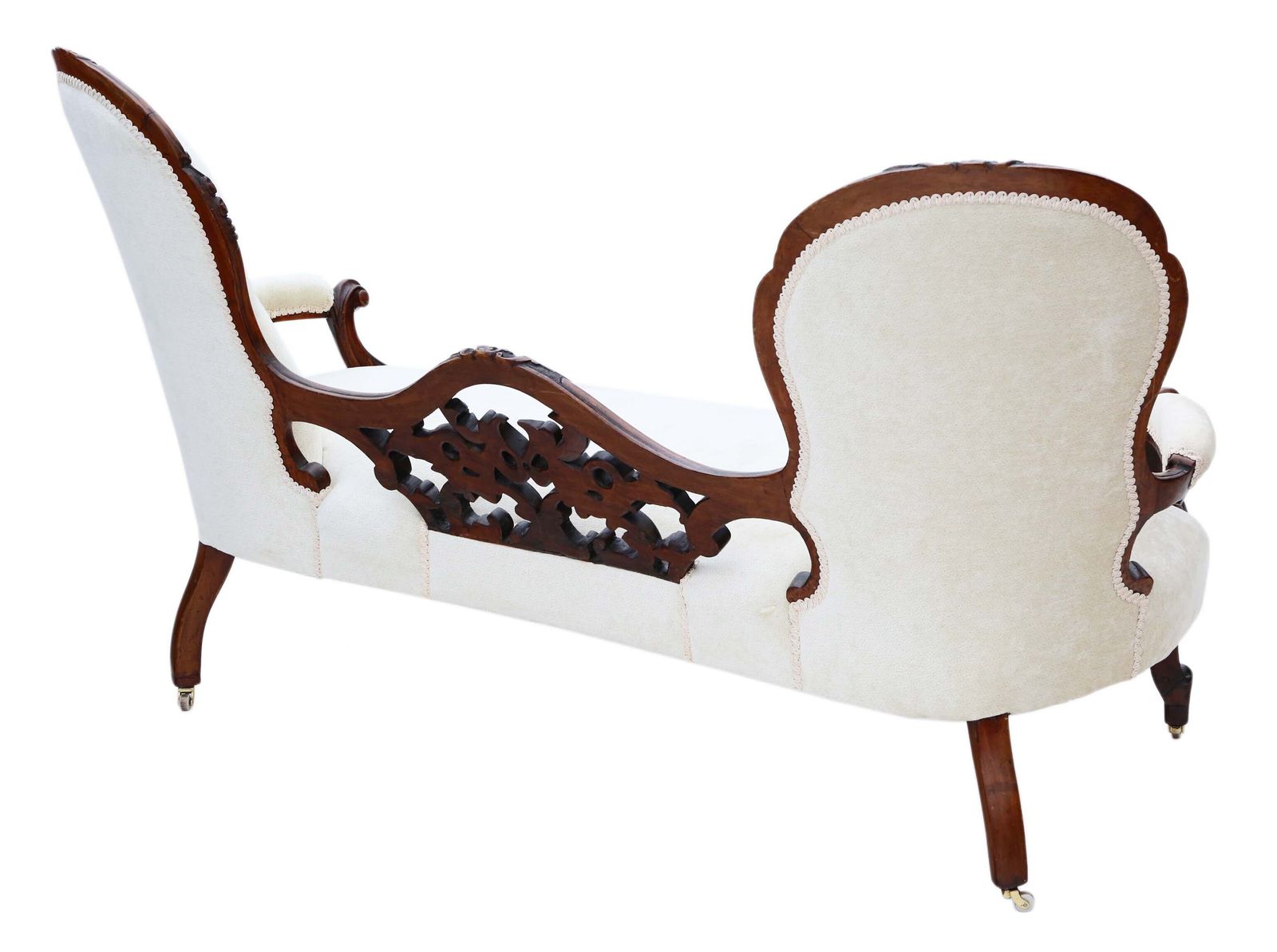 photo for sale Antique Victorian C.1860 Walnut Chaise Longue / Conversation Sofa – Elegant 19th Century Seating