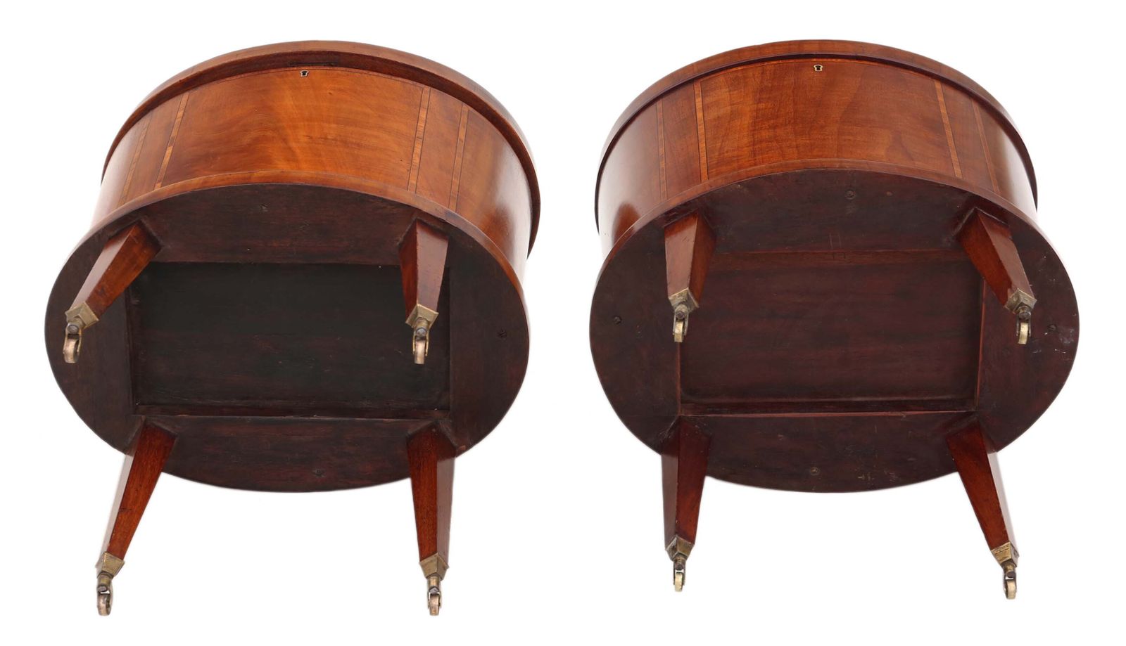 photo furniture Antique 19th Century Georgian Revival Pair Of Inlaid Mahogany Cellarettes   Cupboards Cabinets