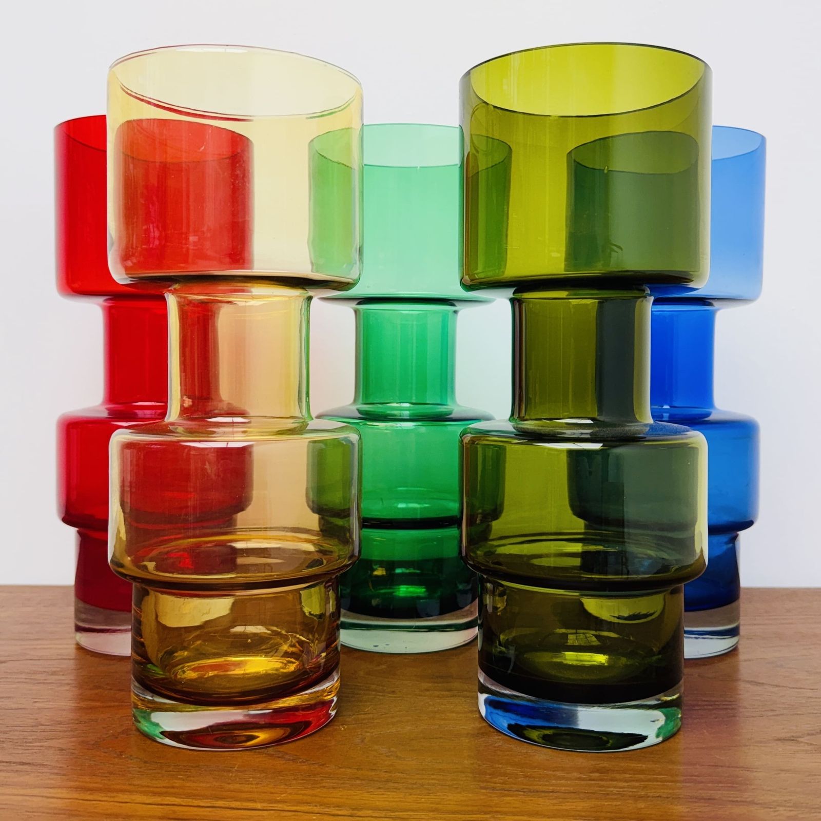 Finnish Art Glass Set By Tamara Aladin For Riihimäen Lasi Oy photo for sale