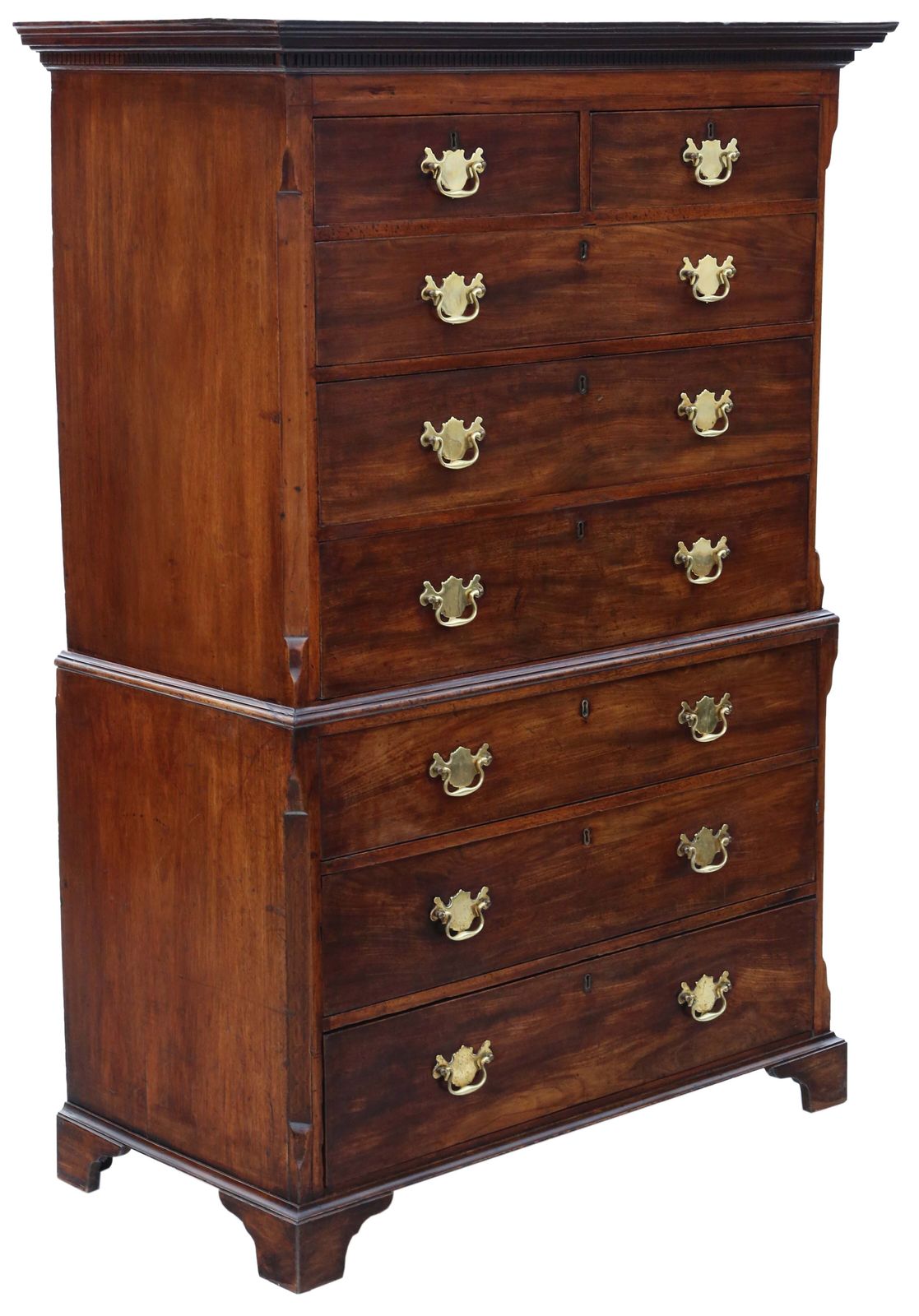 Antique 18th Century Mahogany Tallboy – Chest On Chest Of Drawers, Fine Quality photo Furniture