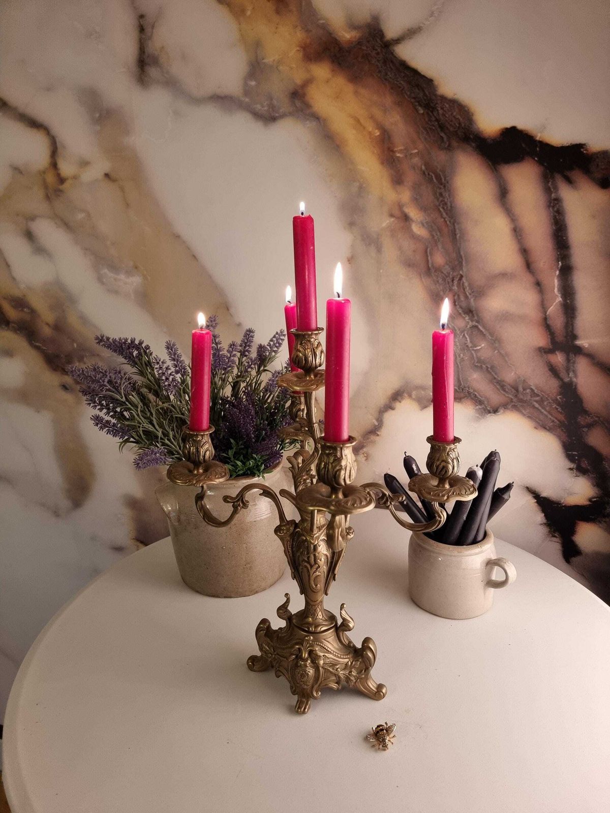 Antique French Bronze Candelabra, Four Candle Bronze Candelabra, French Candle Holder, Chateau Chic