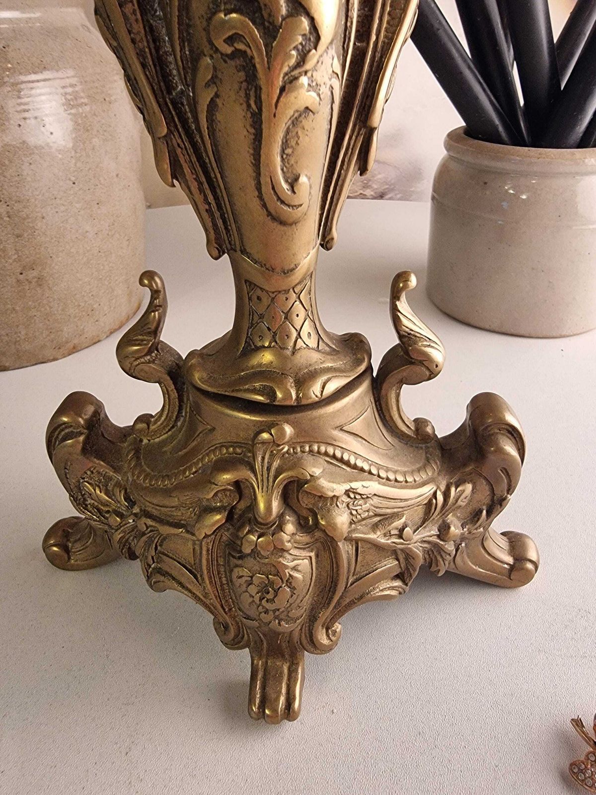 Antique French Bronze Candelabra, Four Candle Bronze Candelabra, French Candle Holder, Chateau Chic photo vintage