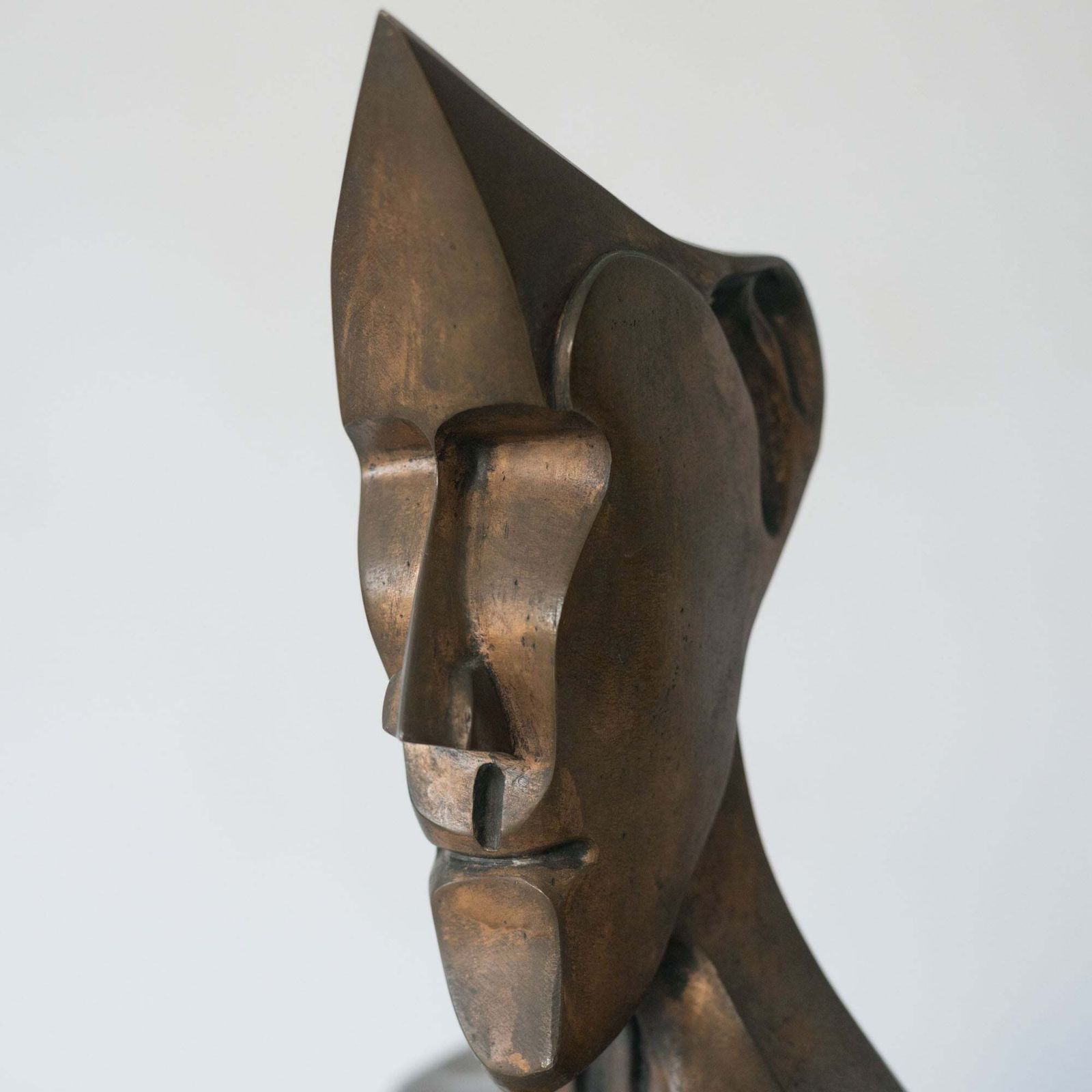 Modernistisch Bronzen Buste – Gesigneerd Fabregat photo vintage