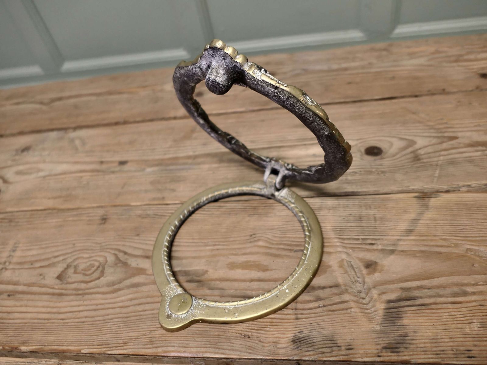Large Heavy .Brass Ring Door Knocker photo for sale