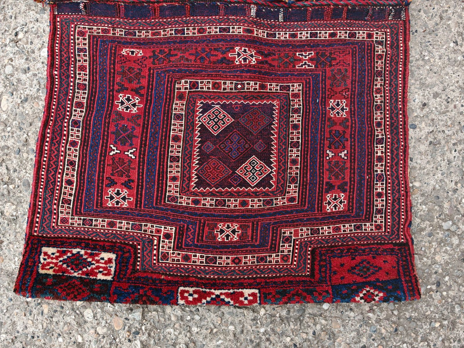 Antique Bakhtiari Saddle Bag For Camel In Natural Dyed Wool, West Asia 1920s photo Textiles