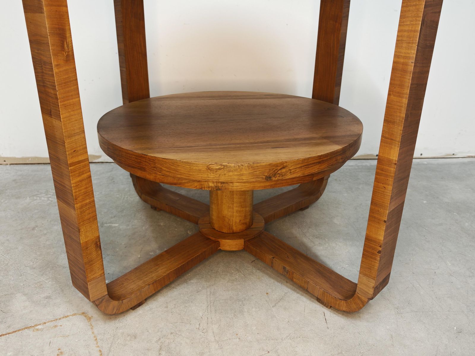 Art Deco 2 Tier Occasional Table In Walnut, France 1930s photo Furniture