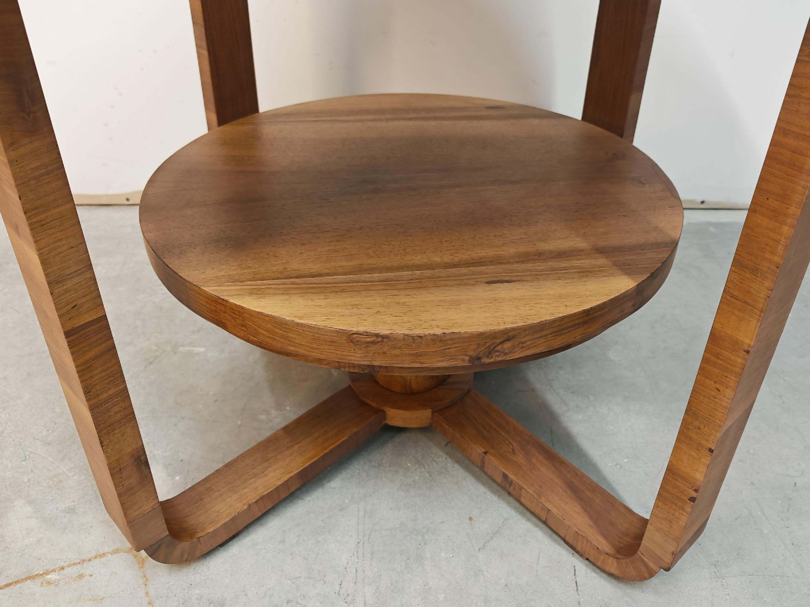 photo furniture Art Deco 2 Tier Occasional Table In Walnut, France 1930s