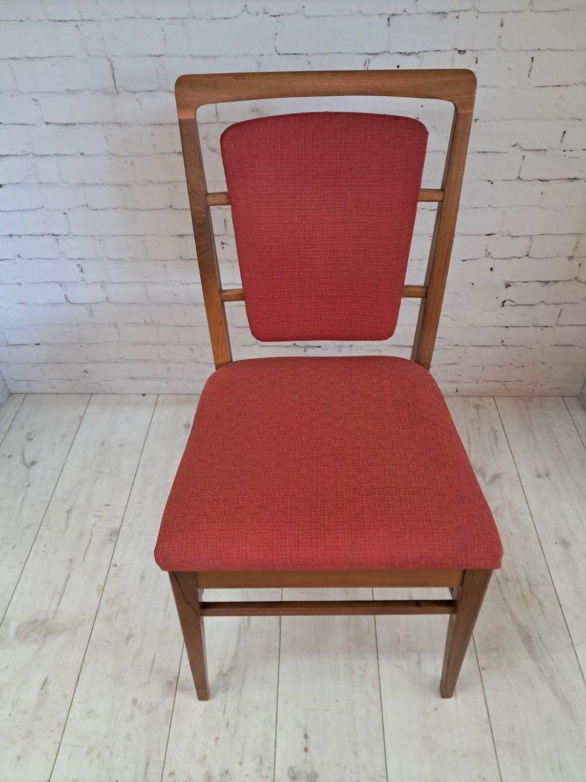 Furniture Mid Century Teak Dining Chairs Set Of 4 By Alfred Cox Vintage 1950's photo