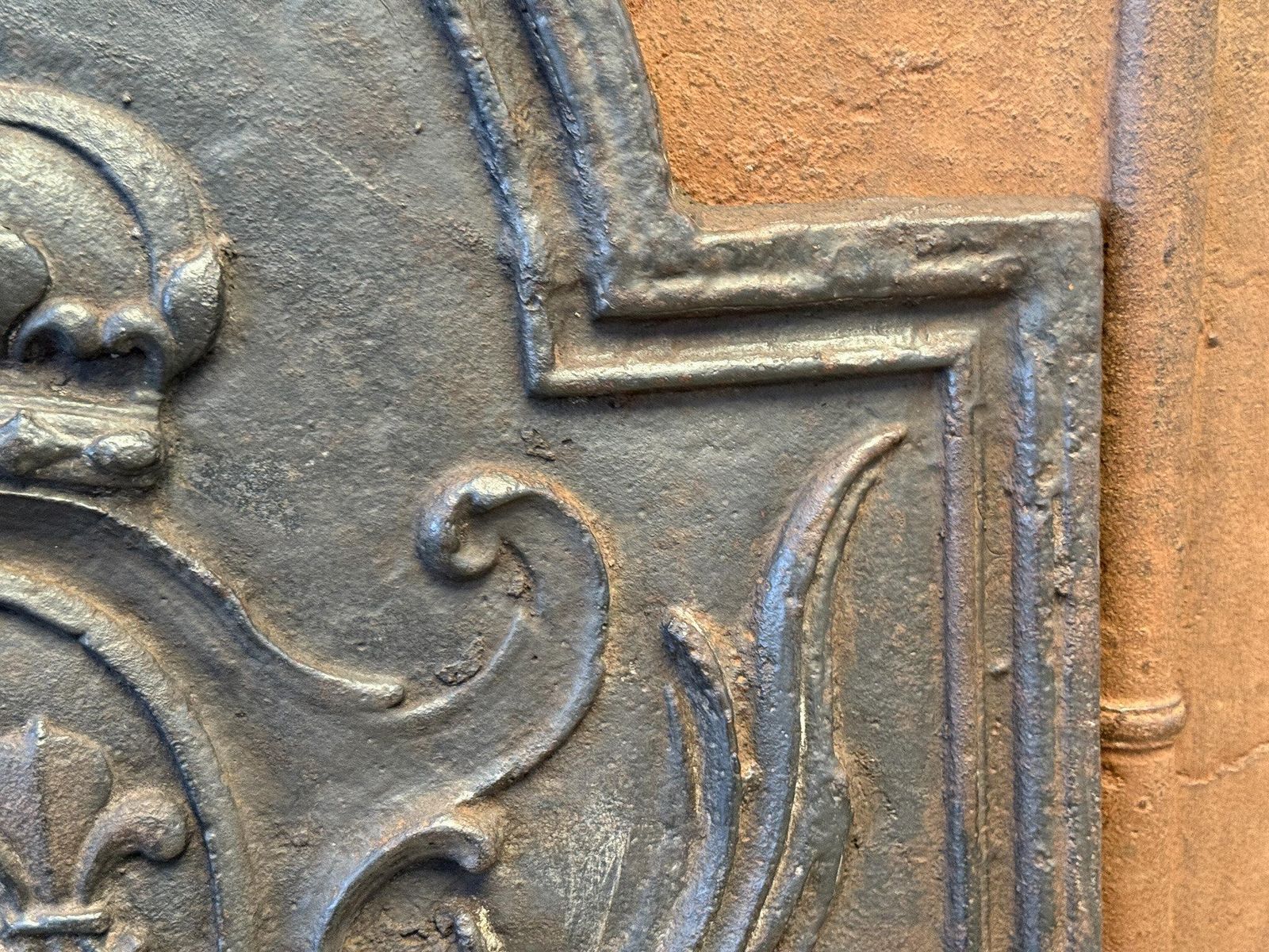 photo for sale 20th Century French 'Arms Of France' Fireback / Backsplash In Louis XV Style