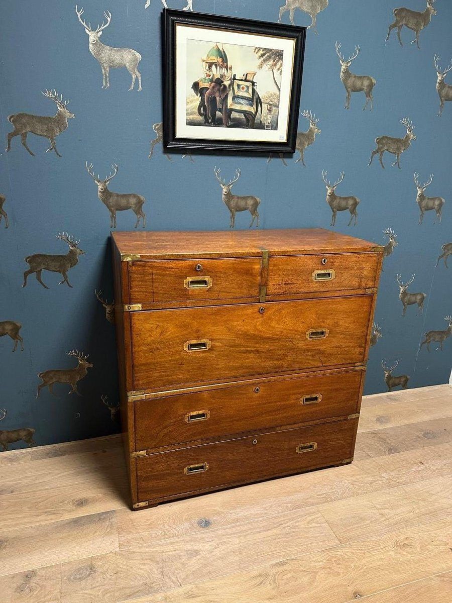 Furniture Military Campaign Chest Of Drawers photo