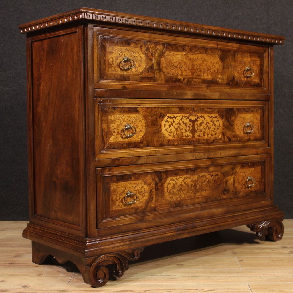 Great 20th Century Inlaid Chest Of Drawers photo vintage
