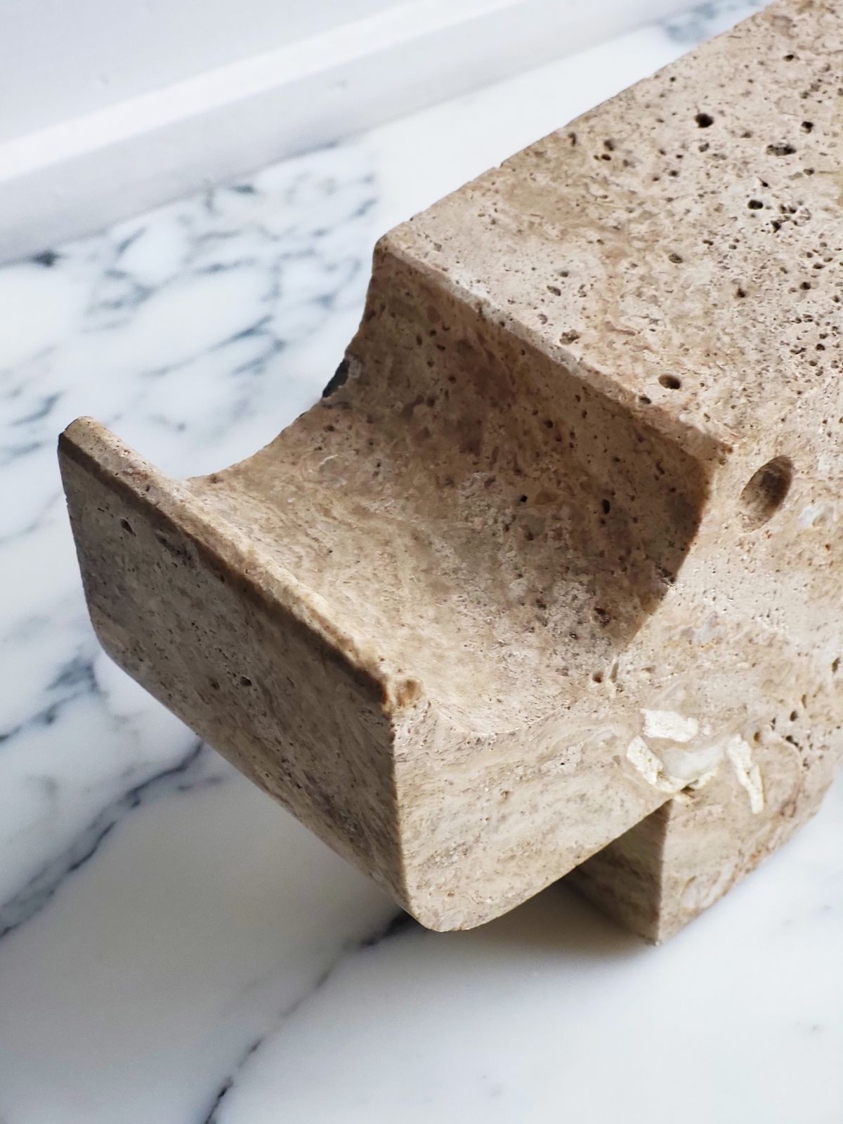 Travertine Rhino Sculpture By Enzo Mari For Fratelli Mannelli, 1970s photo Home Decor