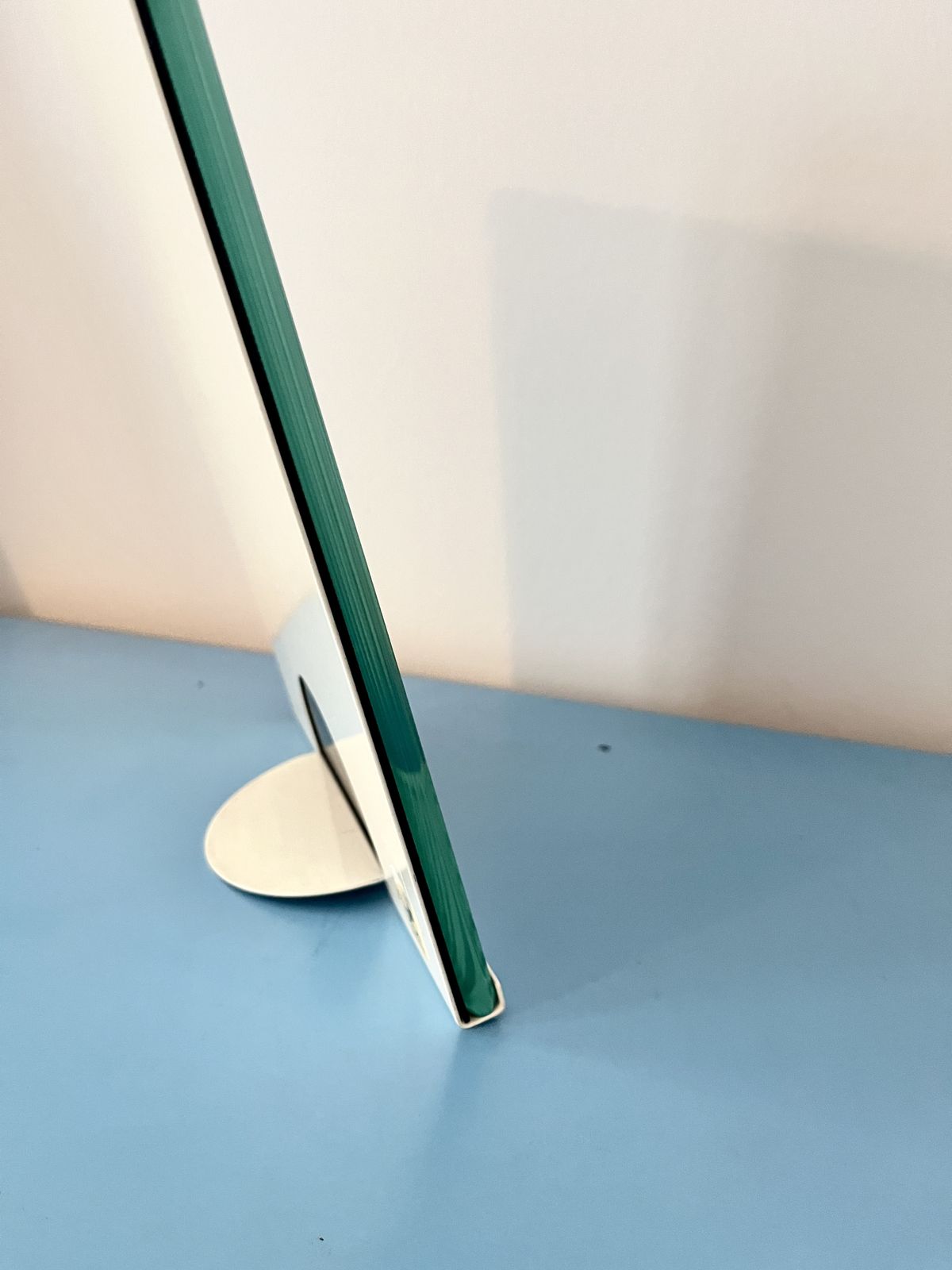 Vintage Minimal Glass & Metal Photo Frame By Progetti, Italy, 1980s photo for sale