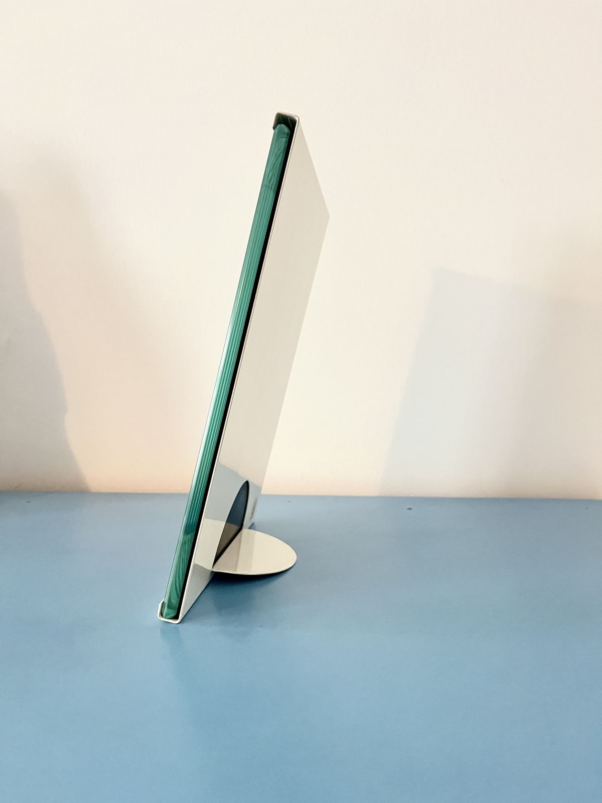 Vintage Minimal Glass & Metal Photo Frame By Progetti, Italy, 1980s