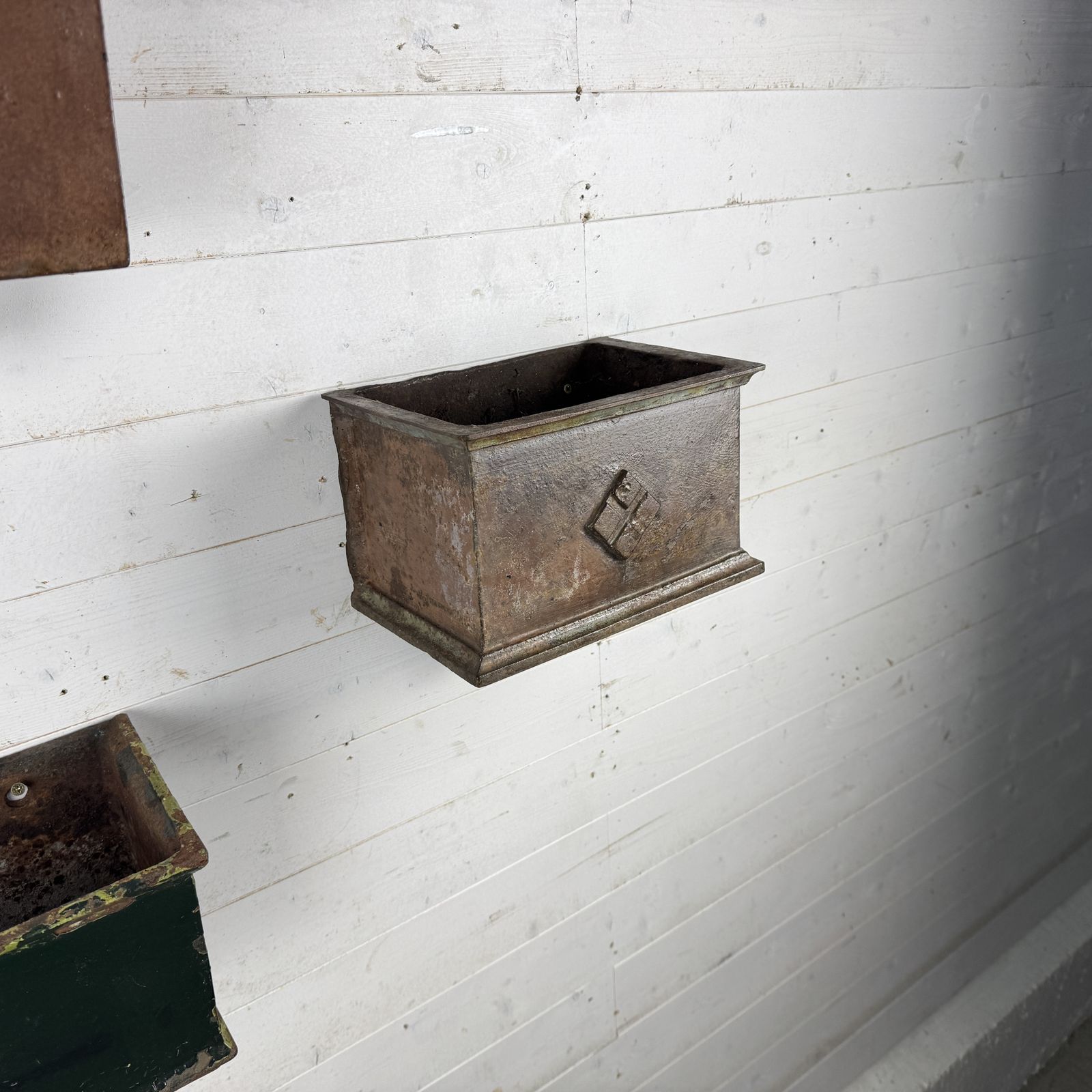 3 Mixed Size Antique Cast Iron Rainwater Hoppers photo 275.0
