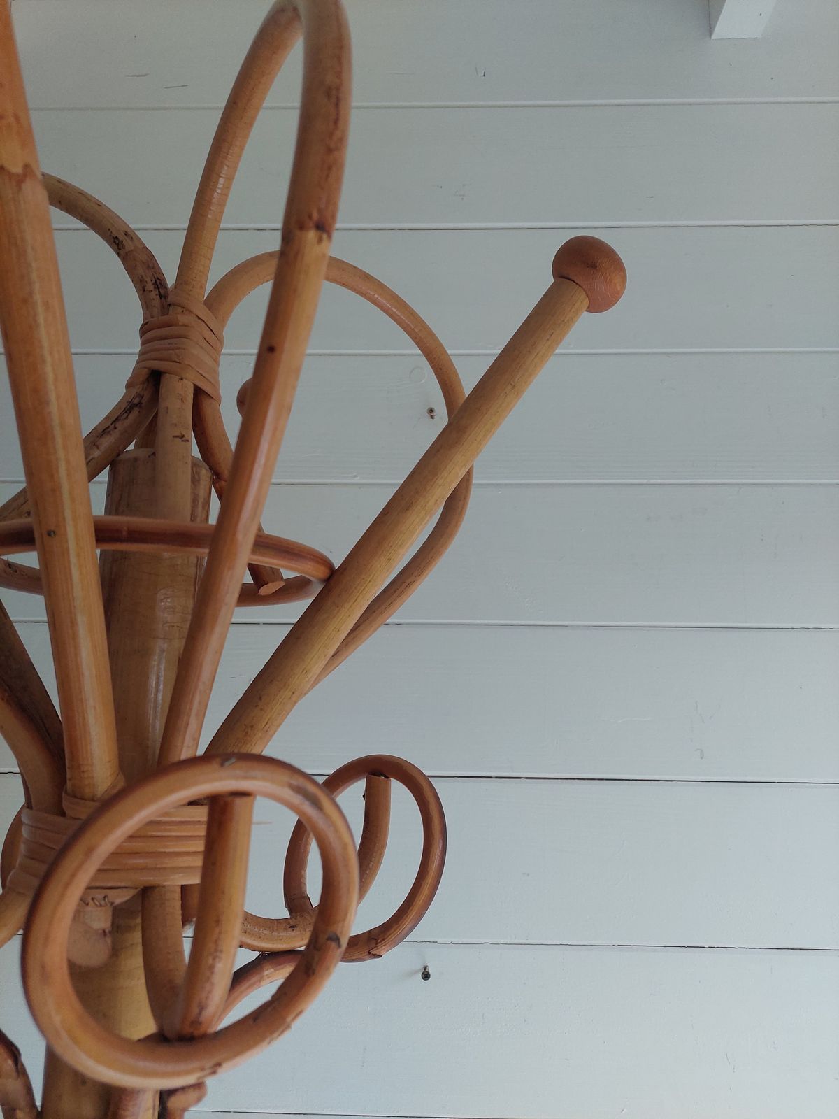Mid Century Bamboo Coat Stand Franco Albini Style Vintage Tree Rack Italy 1960s photo vintage