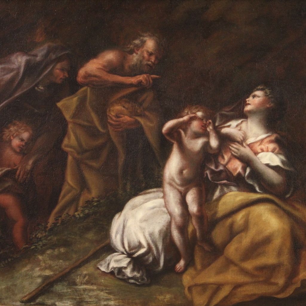 Great 17th Century Painting, Abraham Sending Away Hagar And Ishmael photo Art