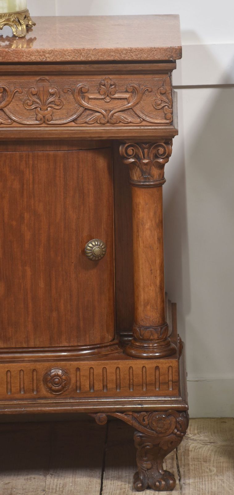 1794.0 Pair Of Carved Mahogany Bedside Cabinets photo