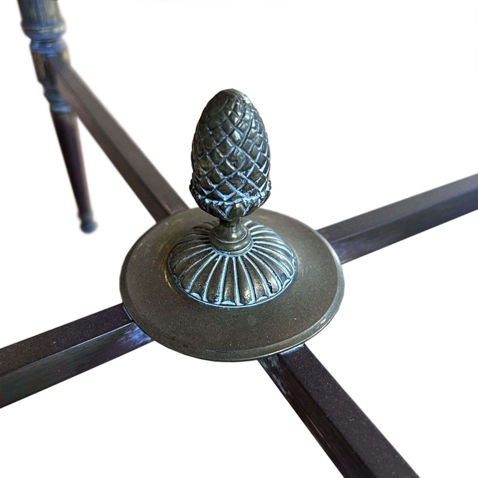 Maison Jansen Style Round Brass Side Table With Black Glass, French 1960s photo 1500.0