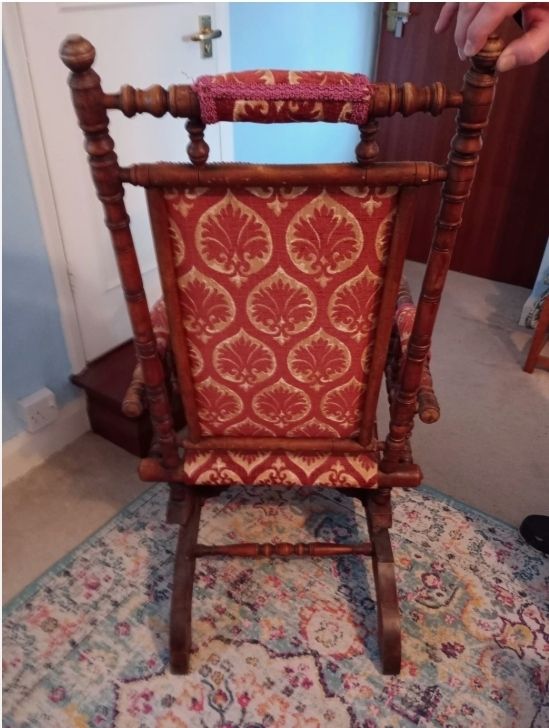 Victorian Arts And Crafts Upholstered Rocking Chair photo Furniture