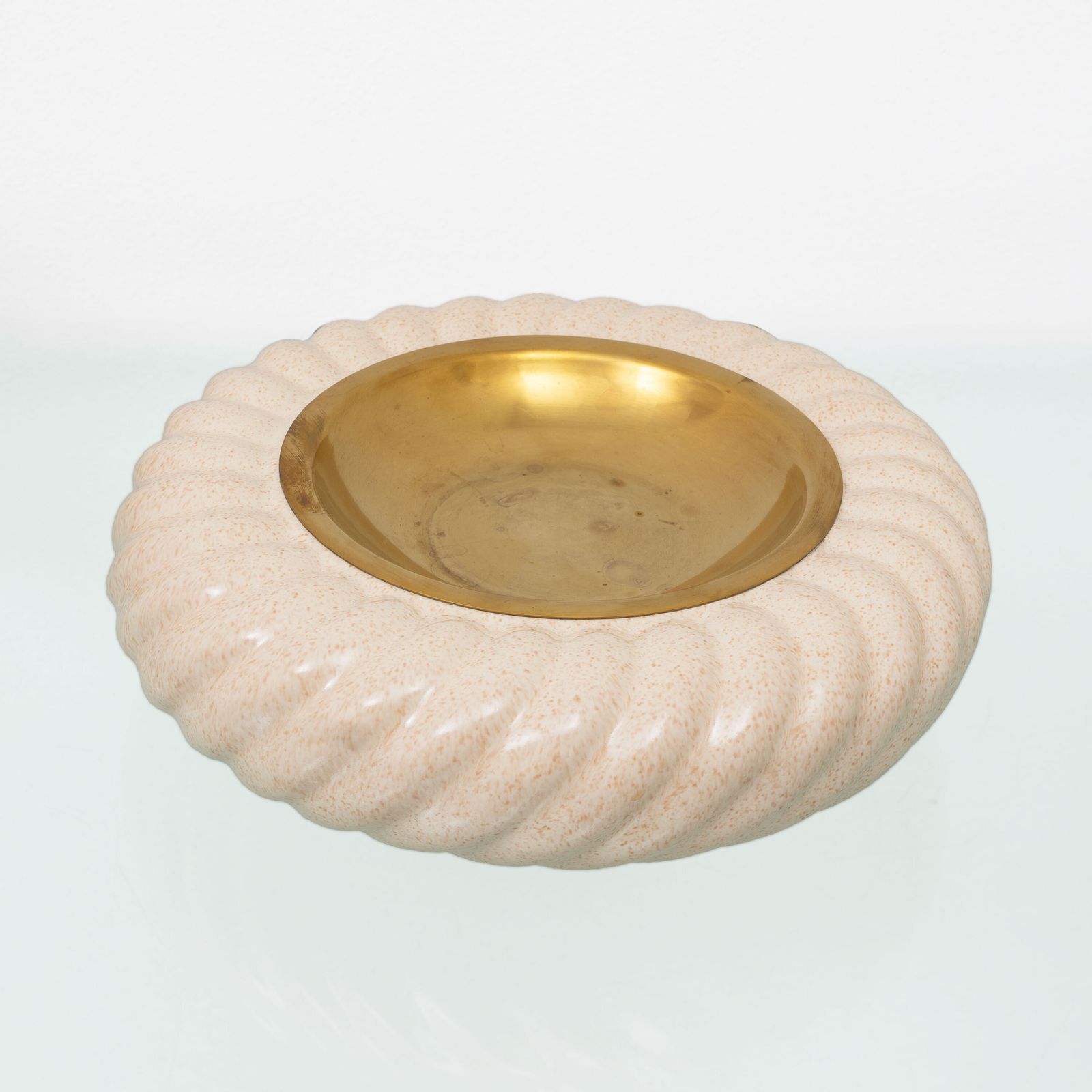 Set Of Lighter And Ashtray In Ceramic Brass By Tommaso Barbi, Italy, 1960s photo 1300.0