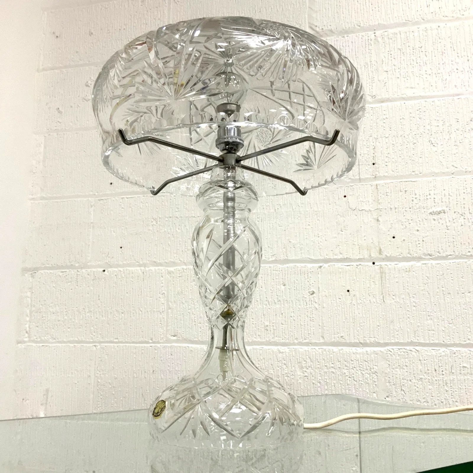 photo furniture An Original 1920's 1930’s Art Deco Bohemian Crystal Cut Glass Table Lamp