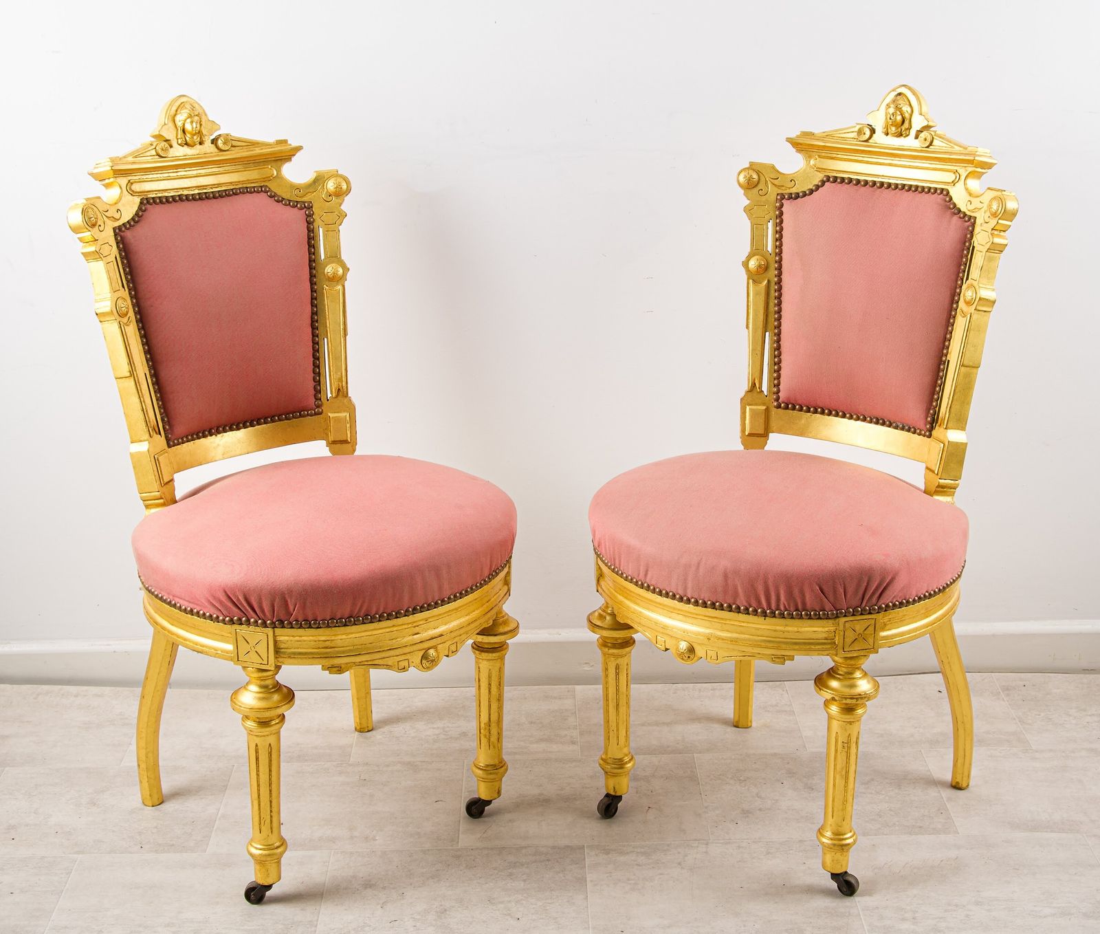 Pair Of French Giltwood Salon Chairs, C.1900–1910