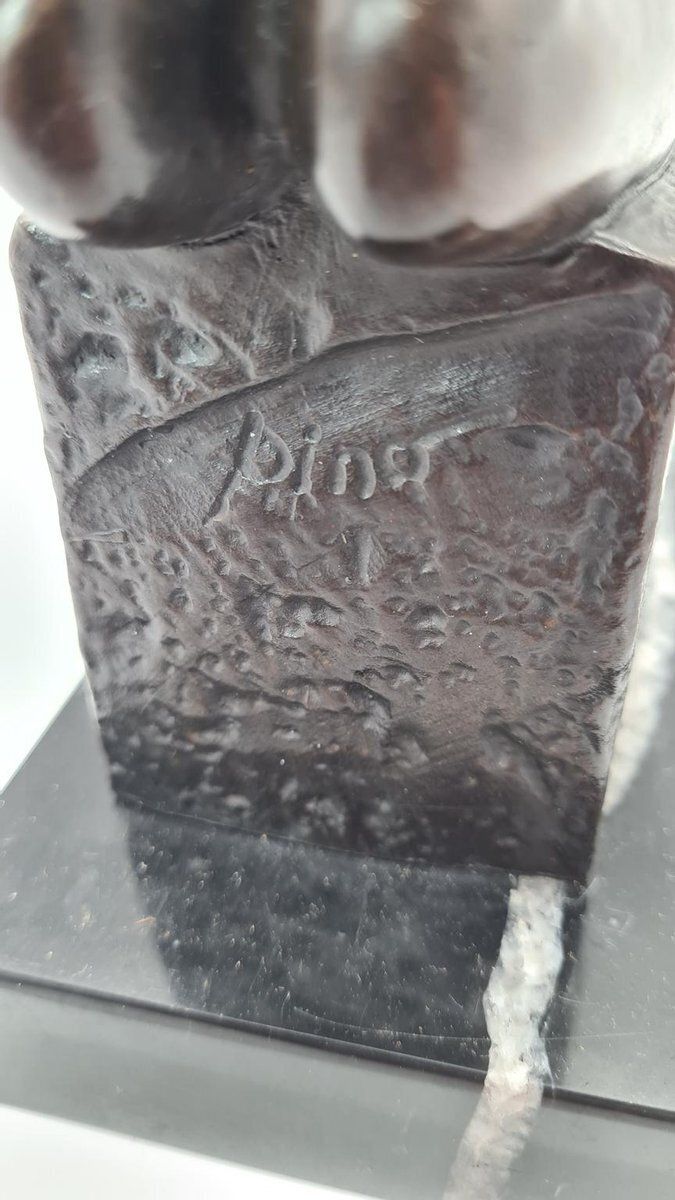 Art 20th Century Bronze Aquarius Woman Figure From Pino, 1970s photo