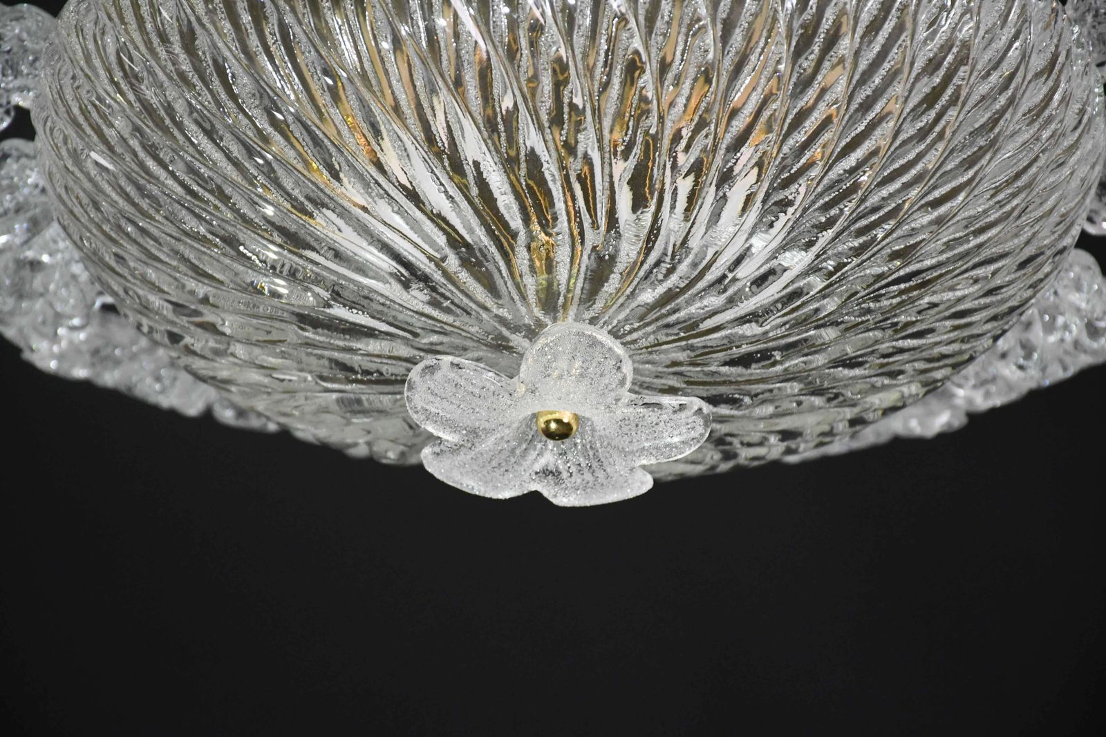 photo buy Lovely Transparent Murano Glass Leave Ceiling Light Or Chandelier 1970s