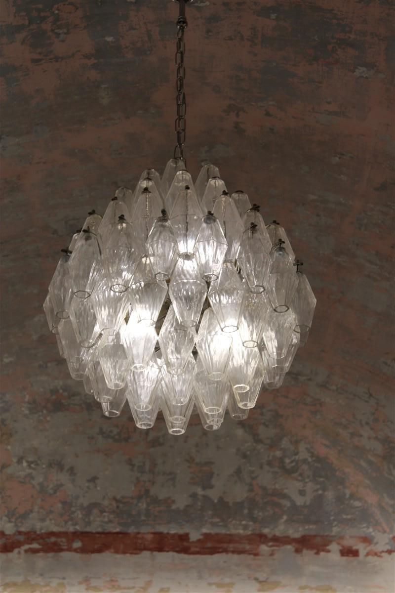 Venini Poliedro Chandelier Carlo Scarpa Round 1950s photo for sale