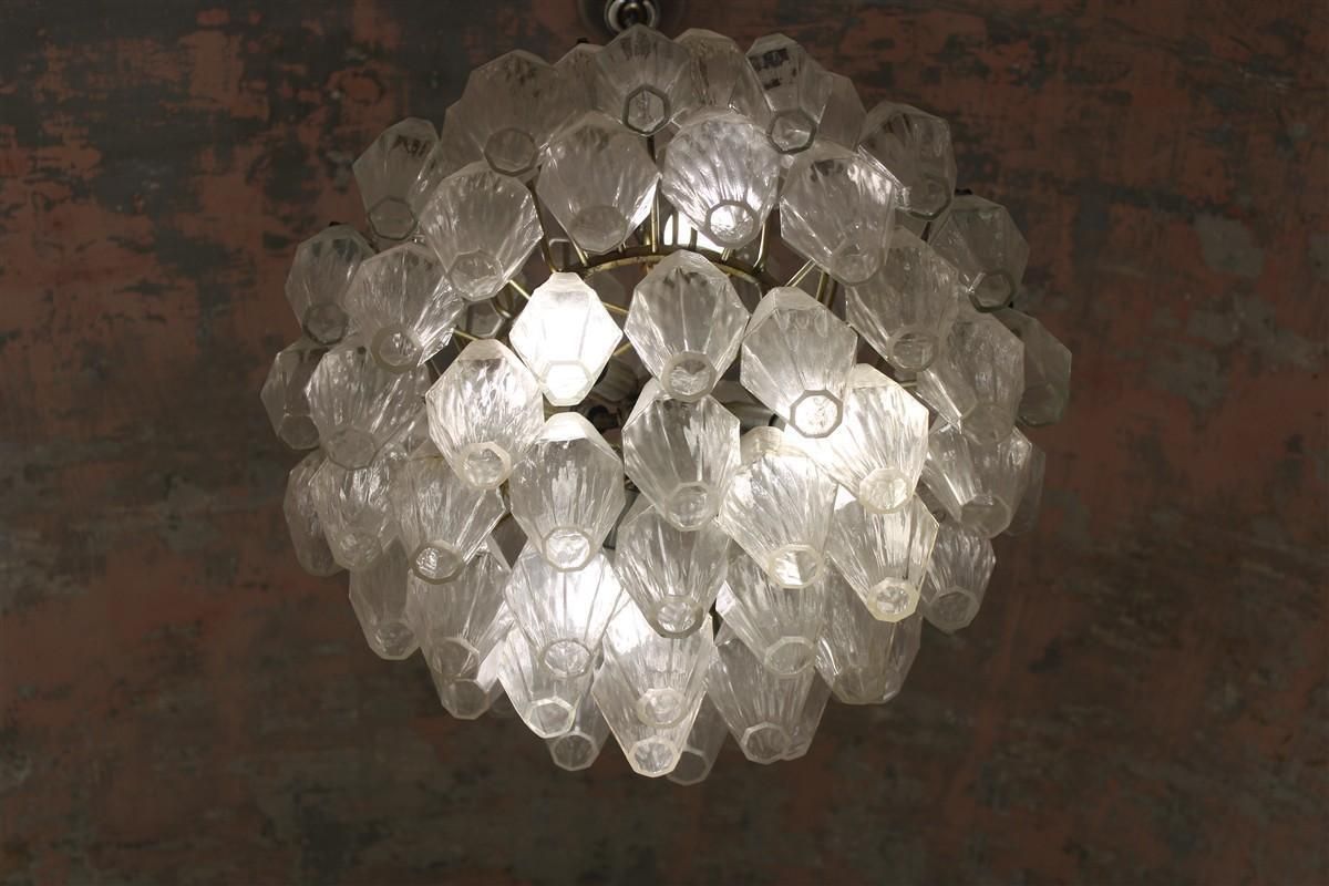 Venini Poliedro Chandelier Carlo Scarpa Round 1950s photo 4463.0