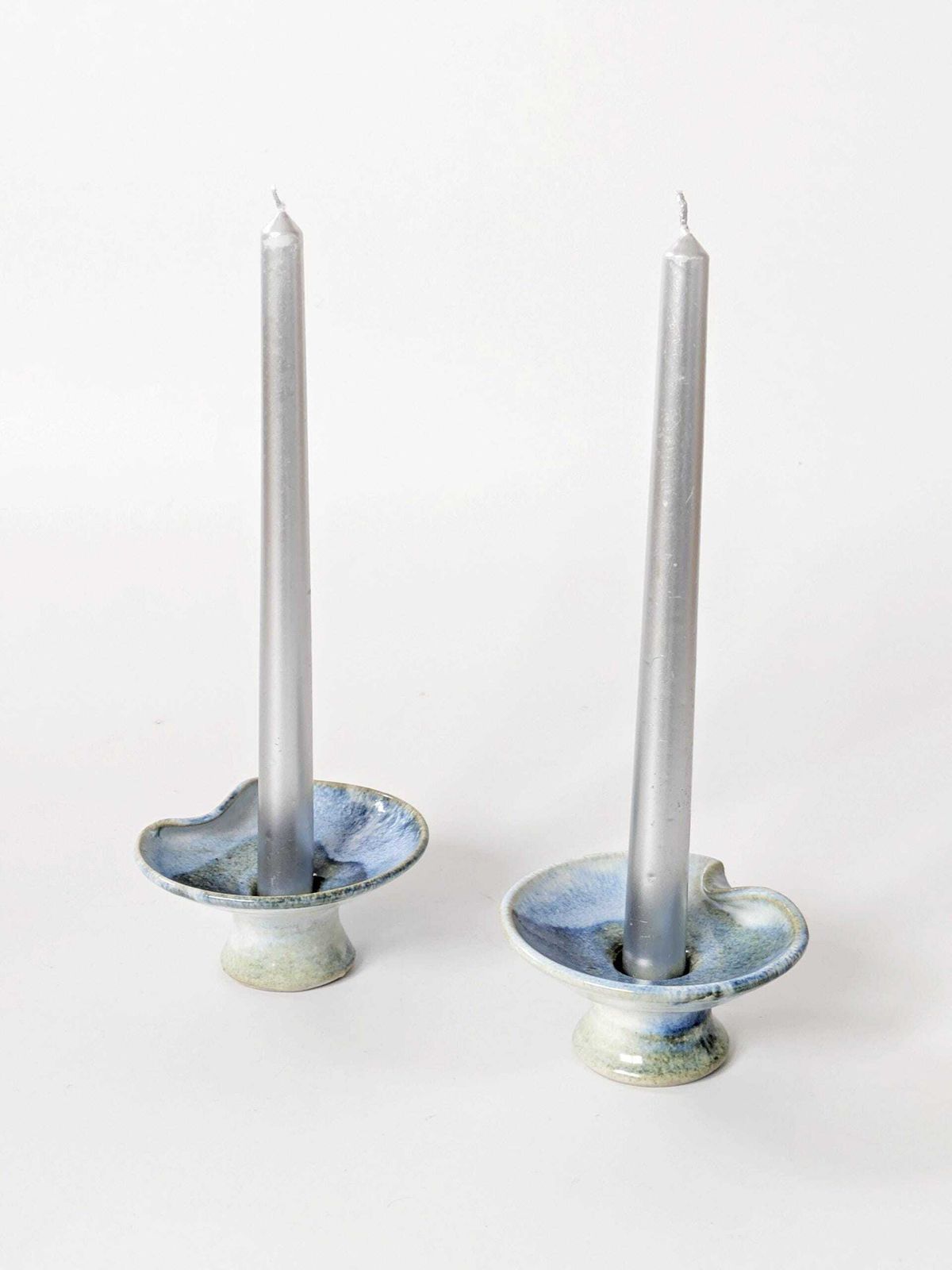 Pair Of Mid Century German Studio Pottery Candleholders, Handmade, Till Sudeck, 1960s photo Home Decor