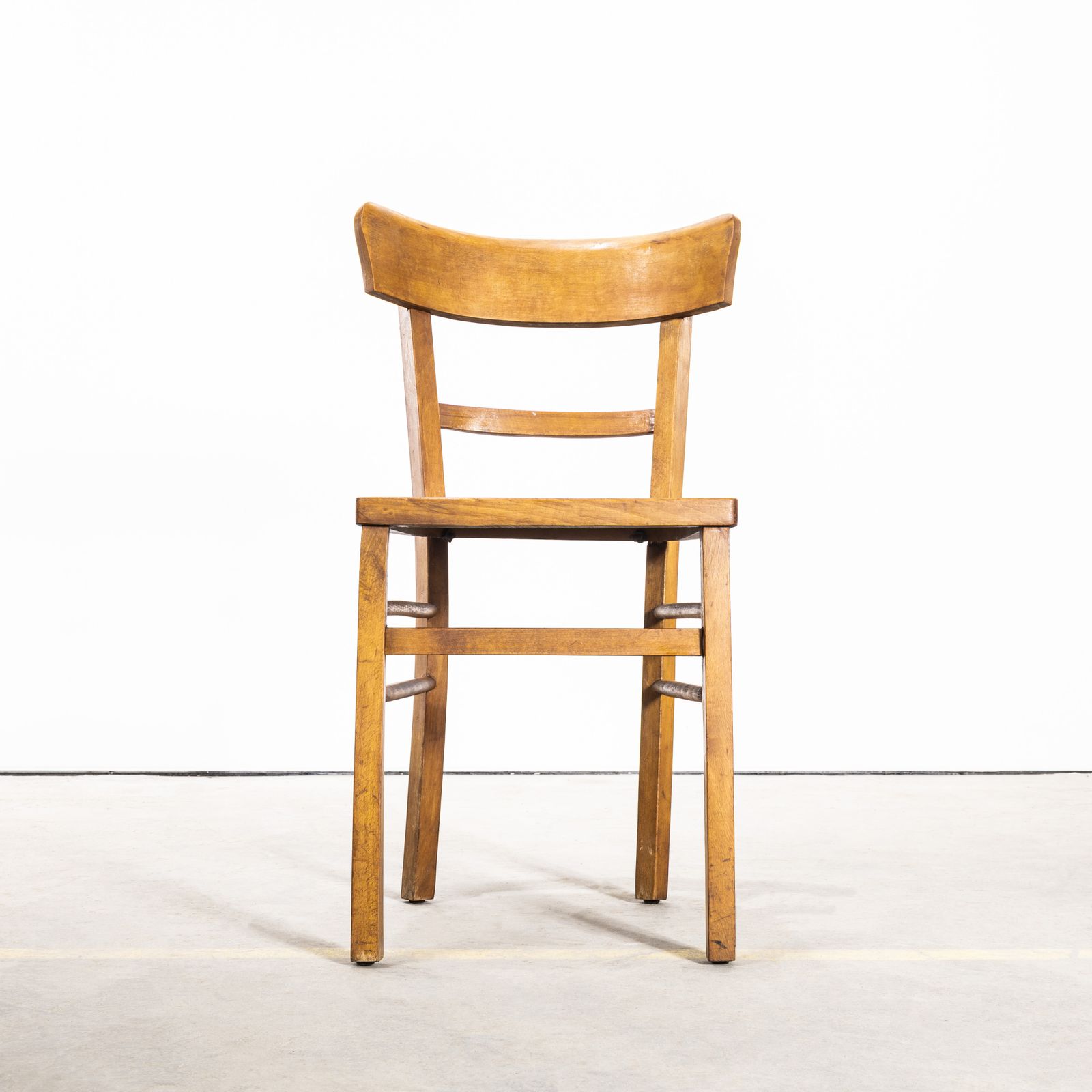 1950's Simple Warm Oak Bentwood Café Chairs   Set Of Four photo vinterior