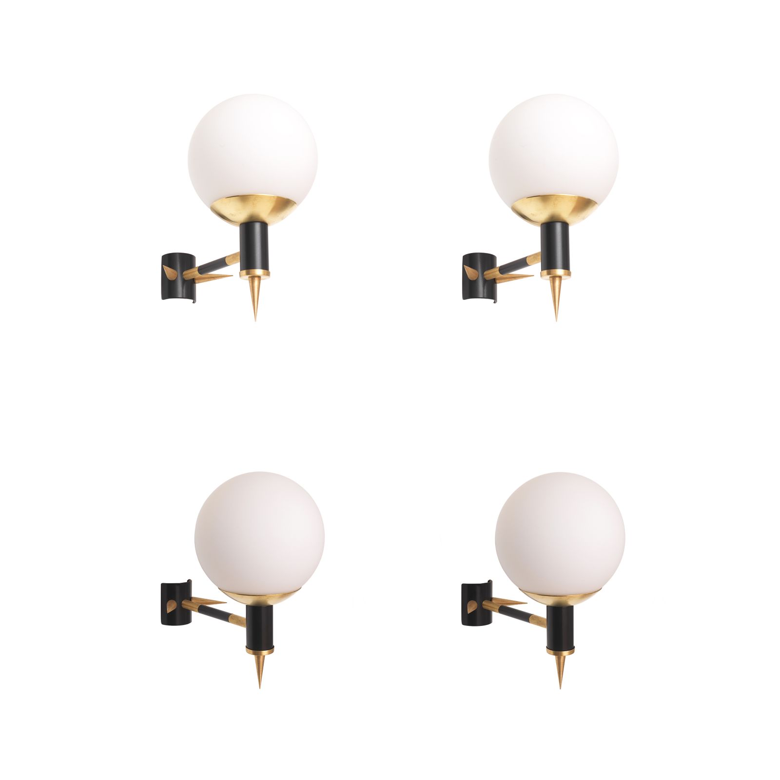 6 X 1960s Maison Arlus Style Modern Wall Lights By Yannis Dimitrousis Brass Glass Gold Black Hotel Sconce photo furniture