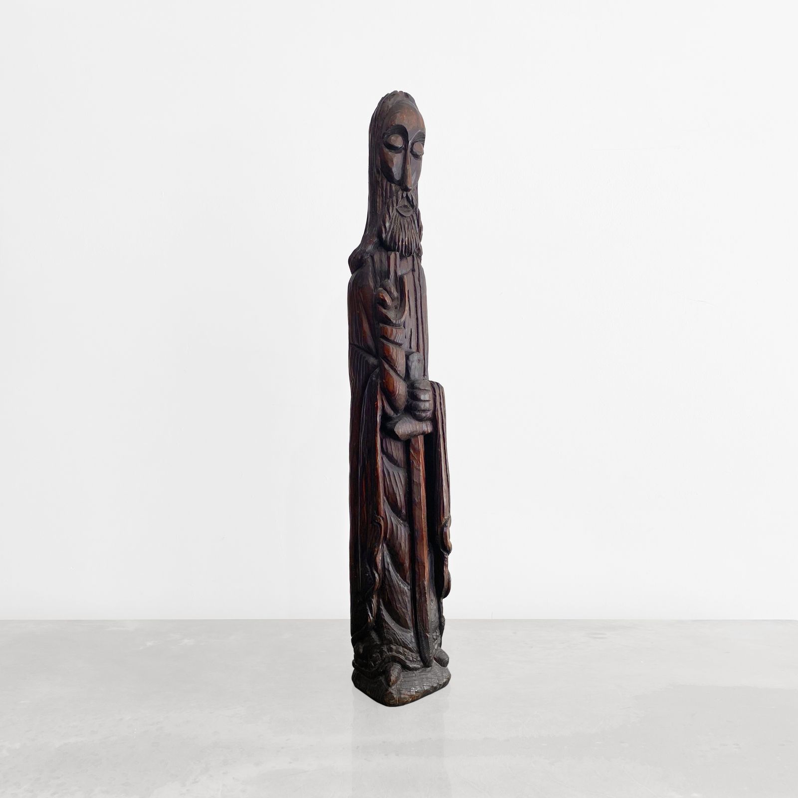 Saint Pauls Flanders Statue In Oak Wood Ecclesiastical Art Tall Big Sculpture, 1910s photo Art
