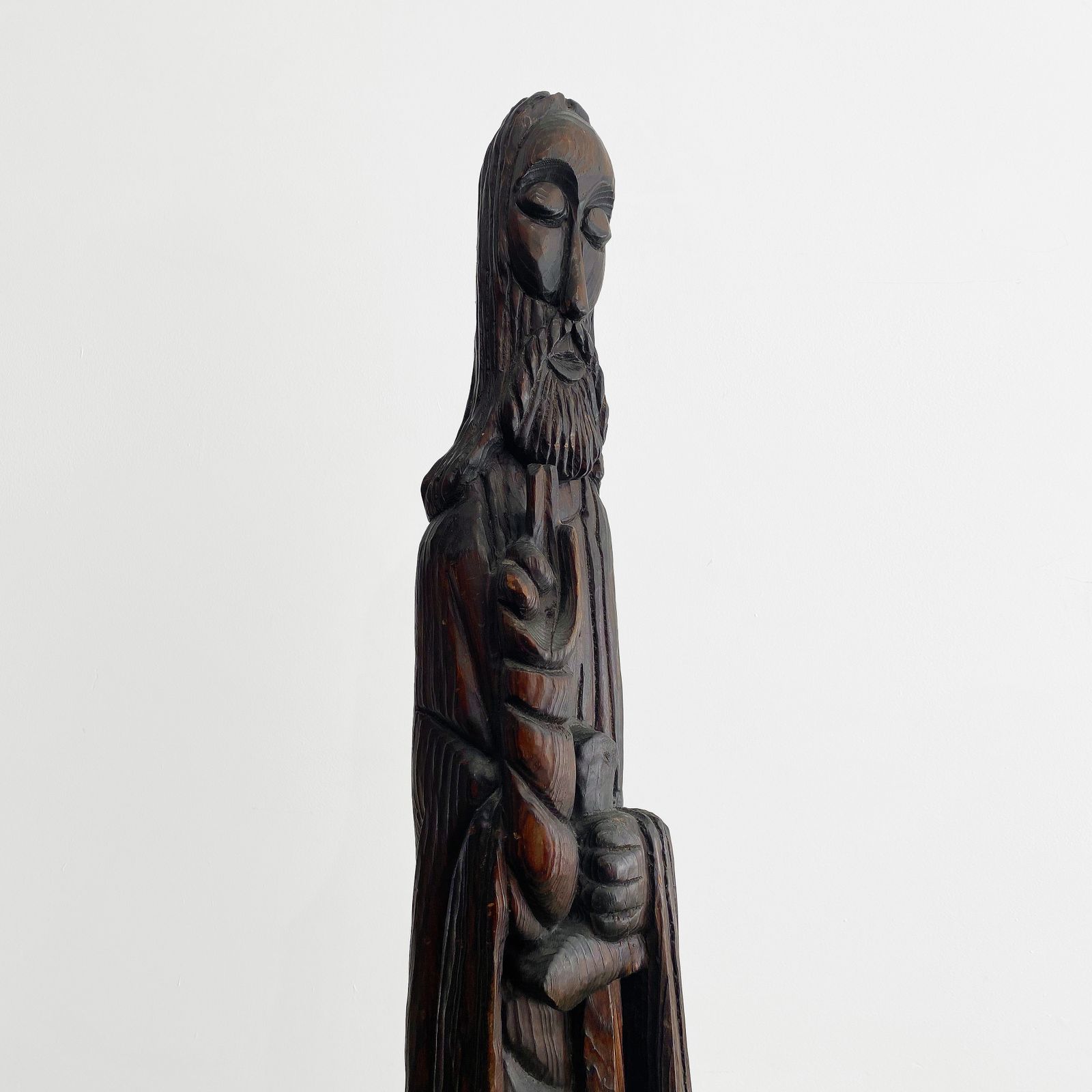 1150.0 Saint Pauls Flanders Statue In Oak Wood Ecclesiastical Art Tall Big Sculpture, 1910s photo