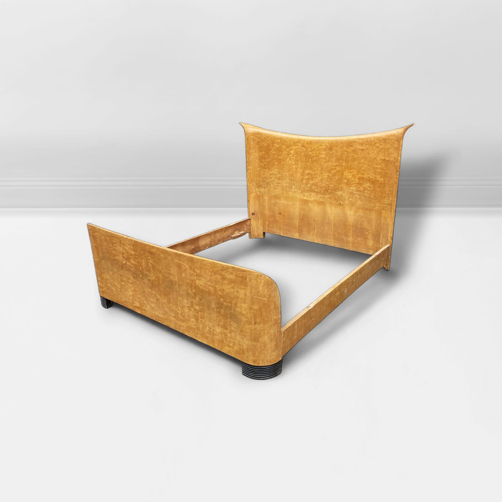 1940s Guglielmo Ulrich For Valzania Art Deco King Bed 160cm Mattress Burl Wood Bedroom photo furniture