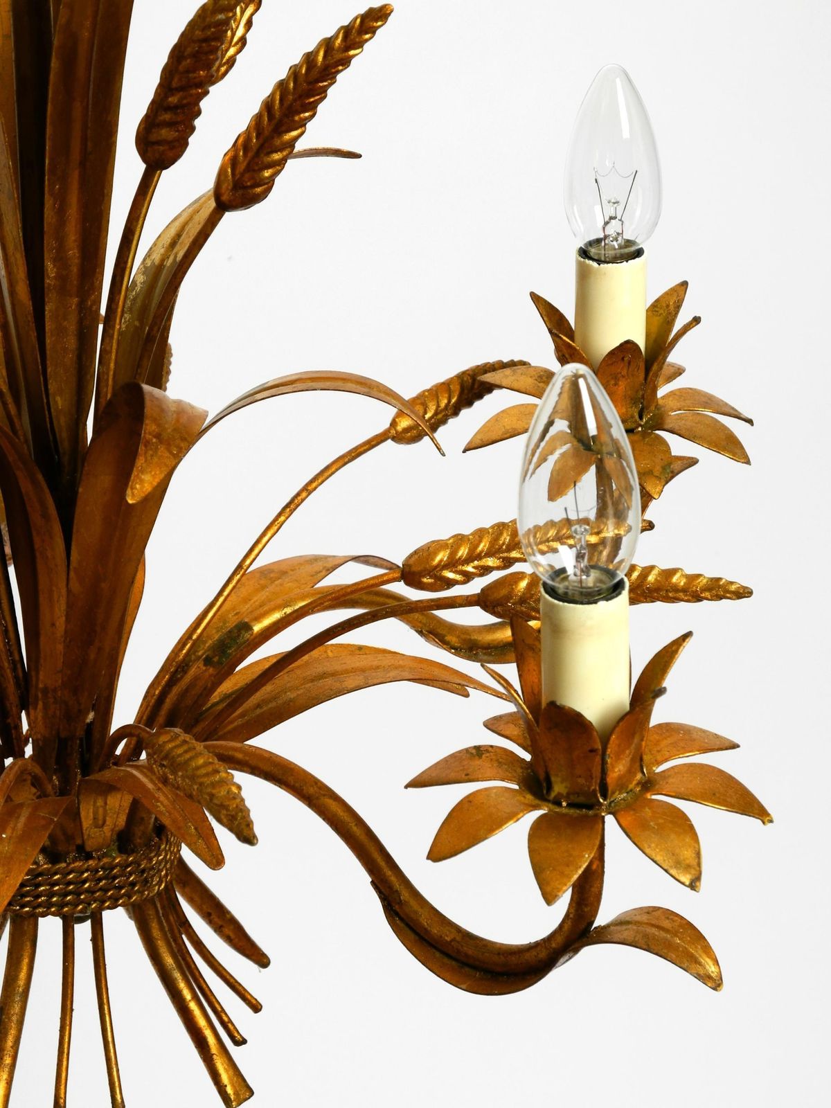 Lighting Beautiful 1970s Gold Plated 5 Arm Tall Metal Chandelier By Hans Kögl photo